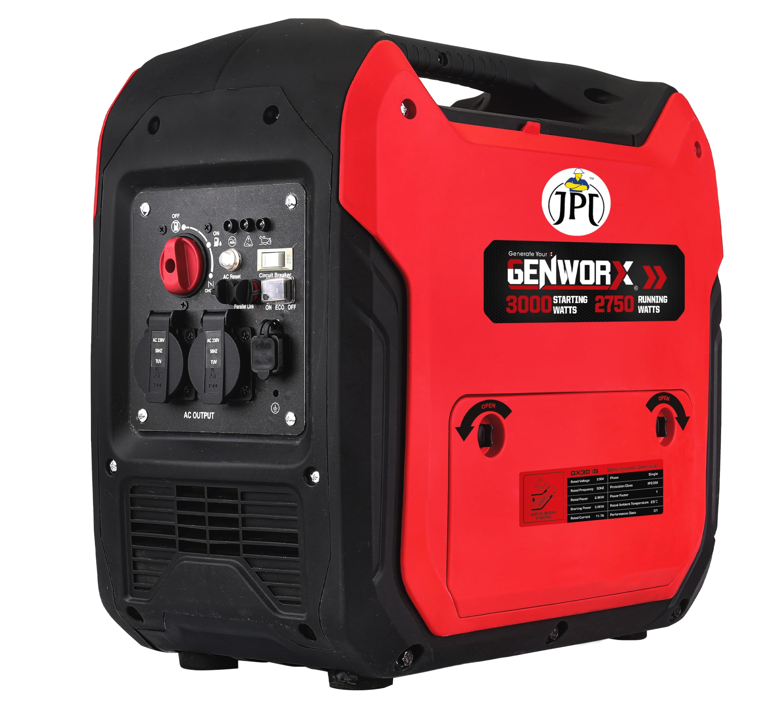 JPT Genworx 2.75Kv/4Hp Portable Inverter Silent Generator - Compact, Heavy Duty, Smart Push Start, With Advance Frequency Control Technology For Camping, Outdoor Events (B0DGD2WGTN) Amazon Price History, Amazon Price Tracker