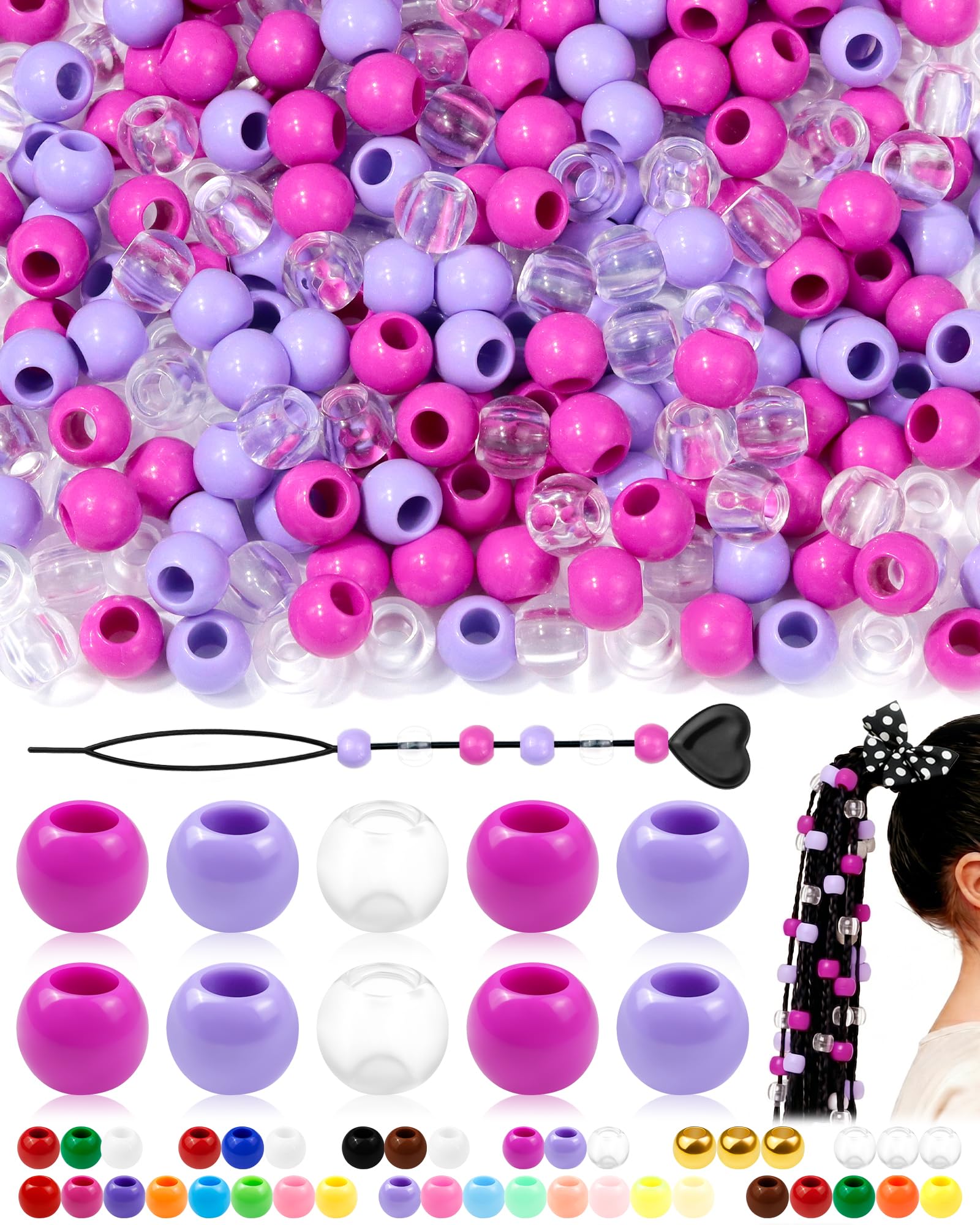 Perles pour tresses qui ne cassent pas les cheveux pour loisirs et DIY