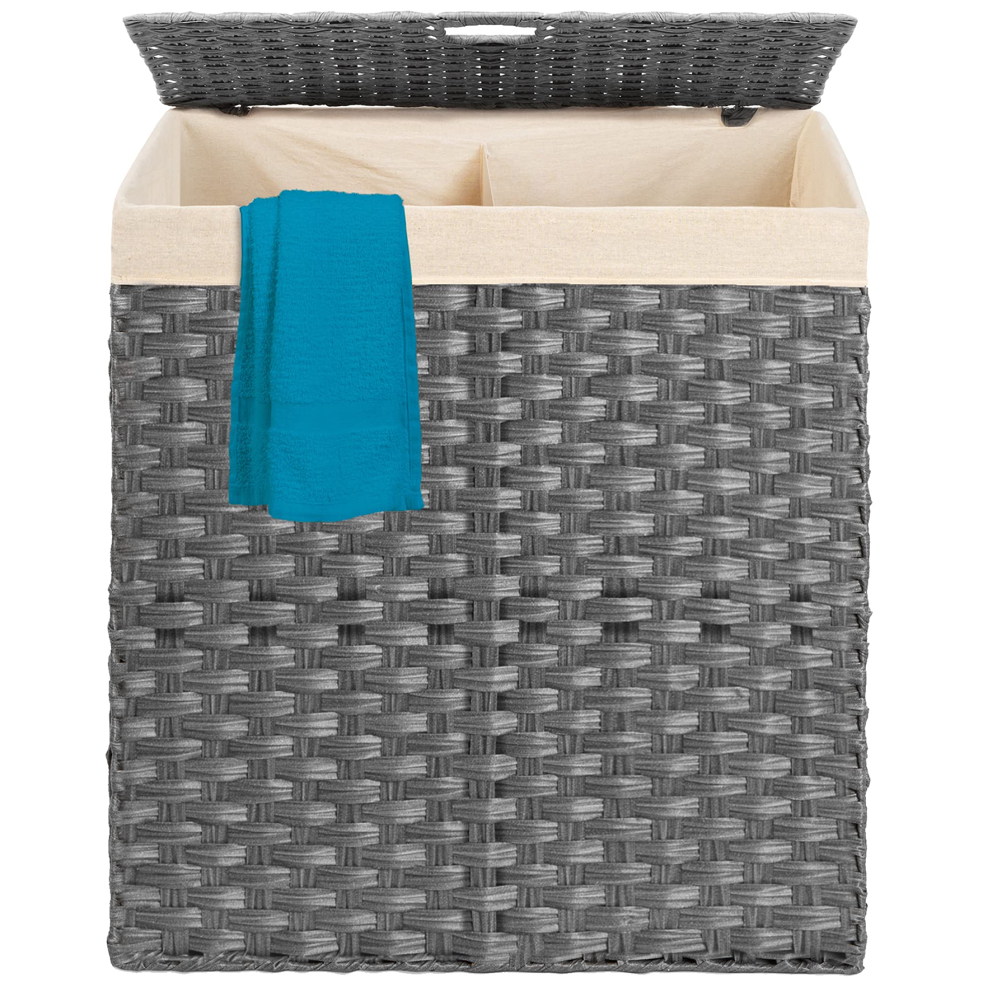 Amazon.com: Best Choice Products Wicker Double Laundry Hamper ...