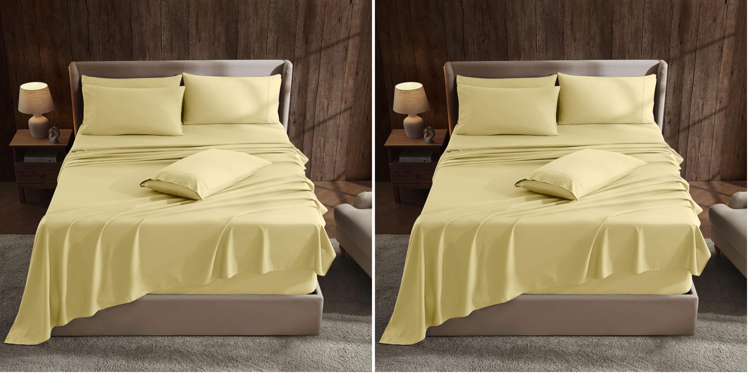 Hearth Harbor Bed Sheets Luxury Soft 6 Piece Bed Sheet Set Extra Deep Pocket Fitted Sheets Fits Mattress
