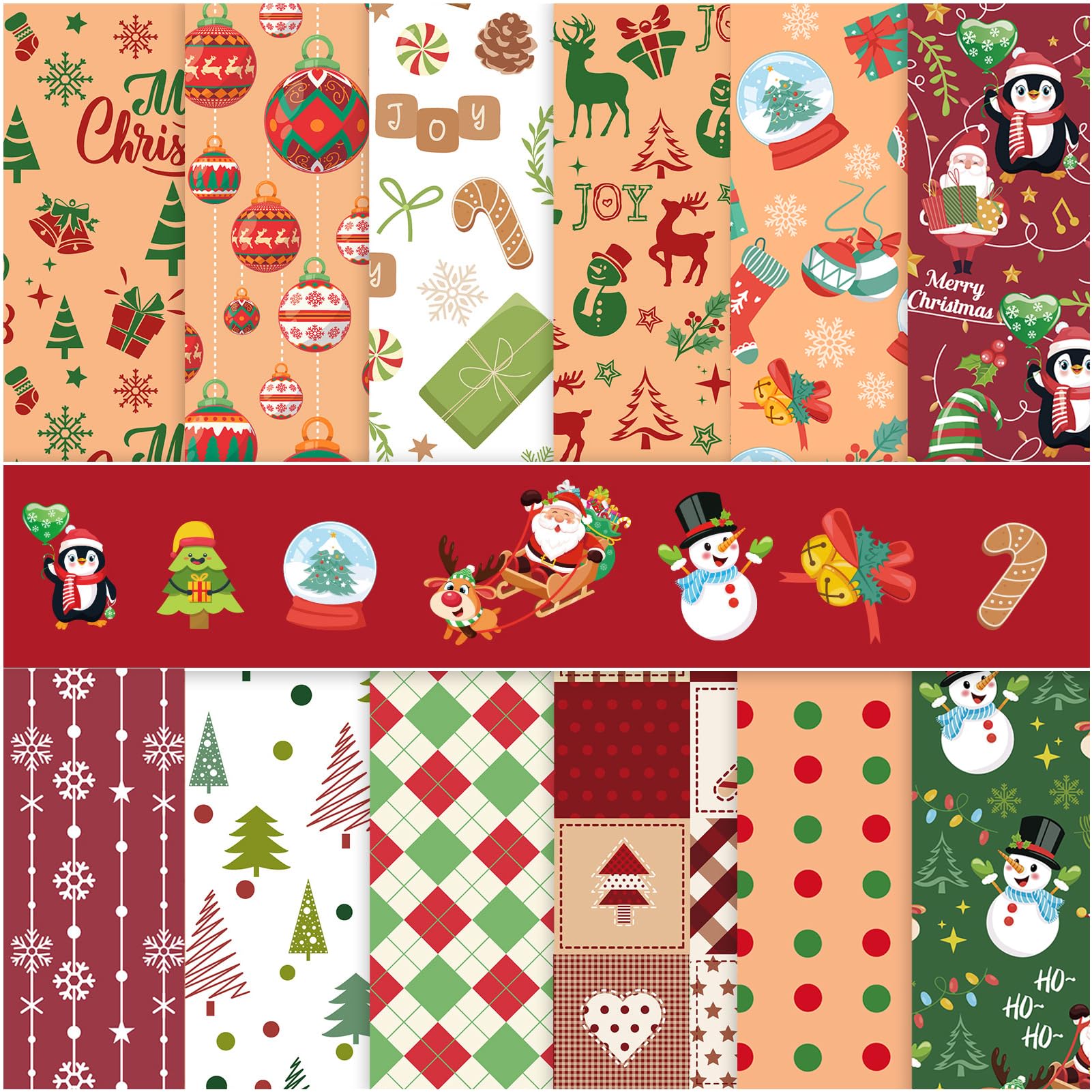 24Pcs Christmas Scrapbook Paper Pad 6 X 6in Colorful Background Light Shine Journal Greeting Cardstock Decorative Paper Sheets For Album Scrapbooking Journal Cards DIY Making Decoration Colorful - View #4