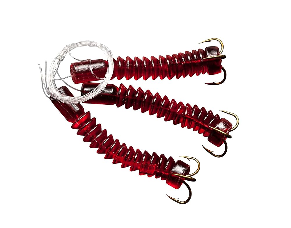 thumbnail image 2 of Magic Catfish Bait Hogwild Dipper Worm - Red - Pack Of 2 2 of 11