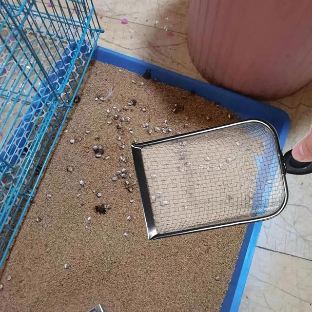 Foto 2 de 8 de Pala para esparcir gatos de metal, pala de metal con mango largo