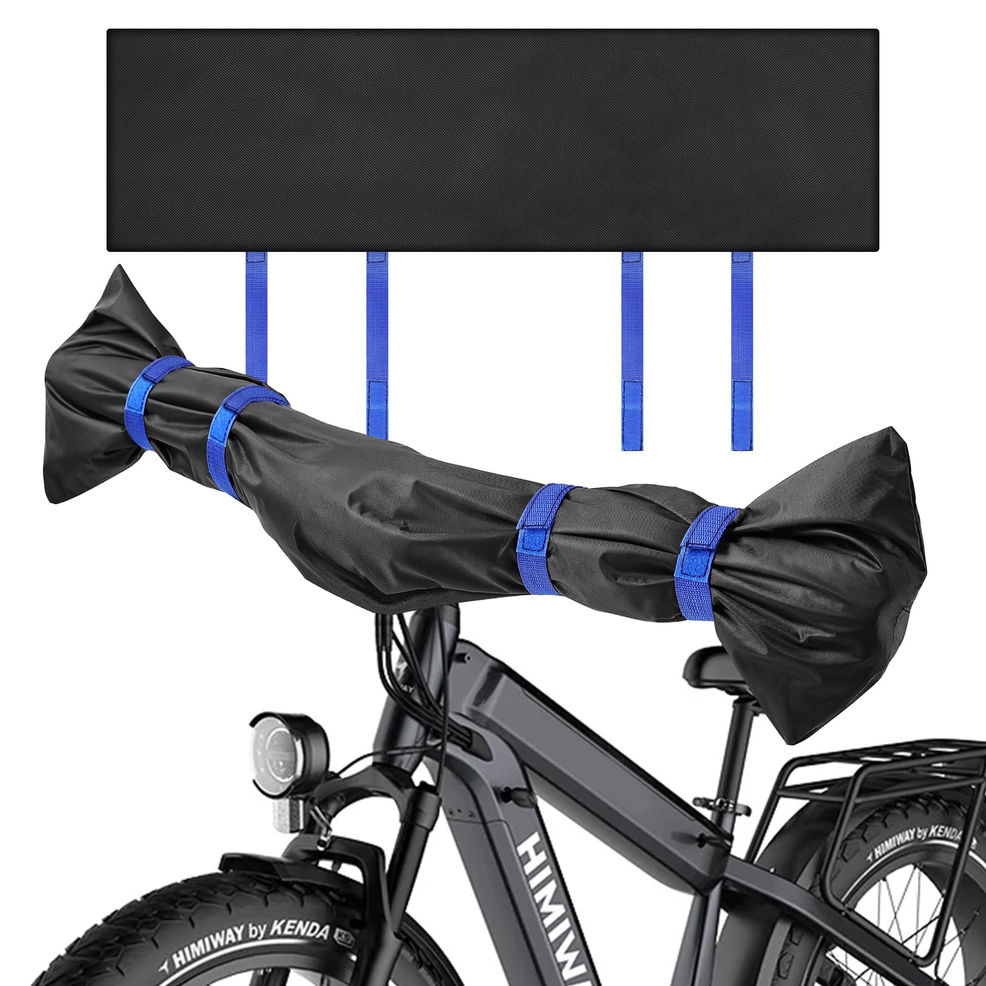 Pokrowiec Ochronny na Kierownicę Ebike | Ochrona Transportowa i Przeciwdeszczowa | Zabezpieczenie przed Wilgocią, Kurzem i Zabrudzeniami | Z Zamkiem Błyskawicznym | Uniwersalny (Niebieski)