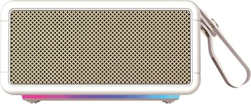 Miniatura 8 de AT&T Essentials - Altavoz Bluetooth retro de 40 W, IPX6 impermeable, Bluetooth 5.3, modos de luz LED, control de graves y agudos, batería de 12