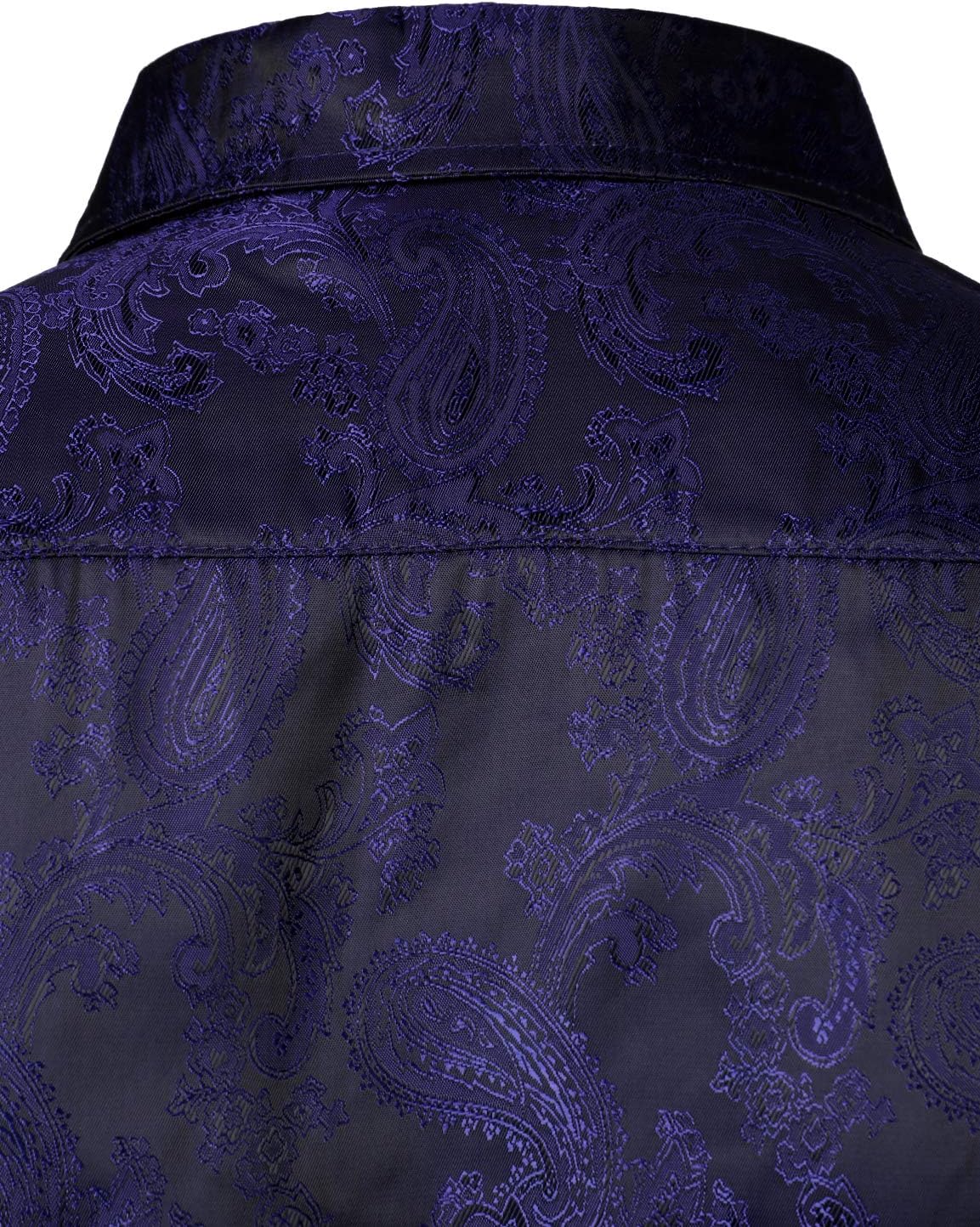 ZEROYAA Men's Paisley Jacquard Slim Fit Long Sleeve Button Up Dress Shirt for Party Prom - Image 6