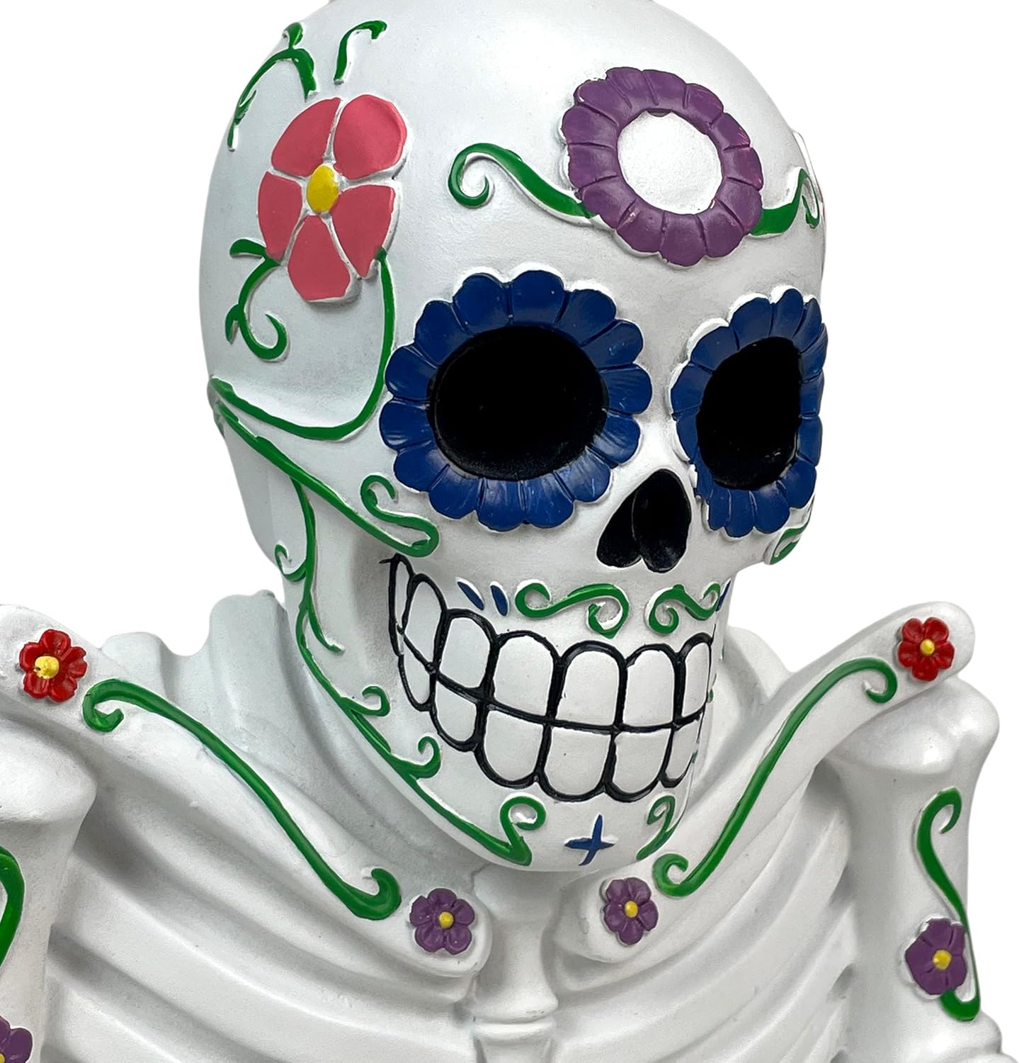 Day of the Dead Sugar Skull Toilet Paper Holder - Toilet Tissue Dispenser - Vibrant DOD Fiesta Decor for Bathroom - Easy Installation - 8.5 Inches High