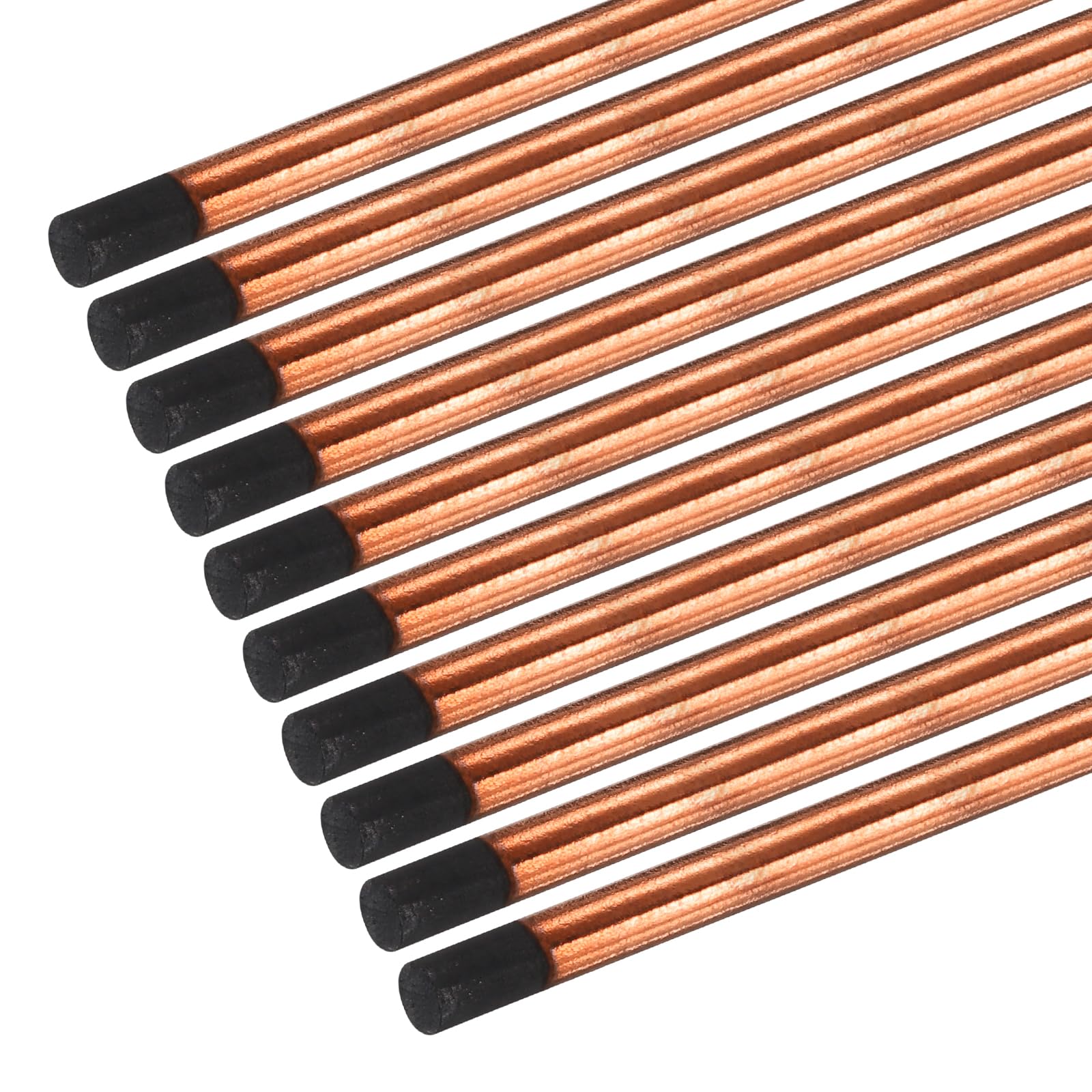 PATIKIL 10pcs 12mmx305mm(0.47"x12") Carbon Arc Air Gouging Rods Copper Graphite Coated Gouging Electrode Rods for Welding