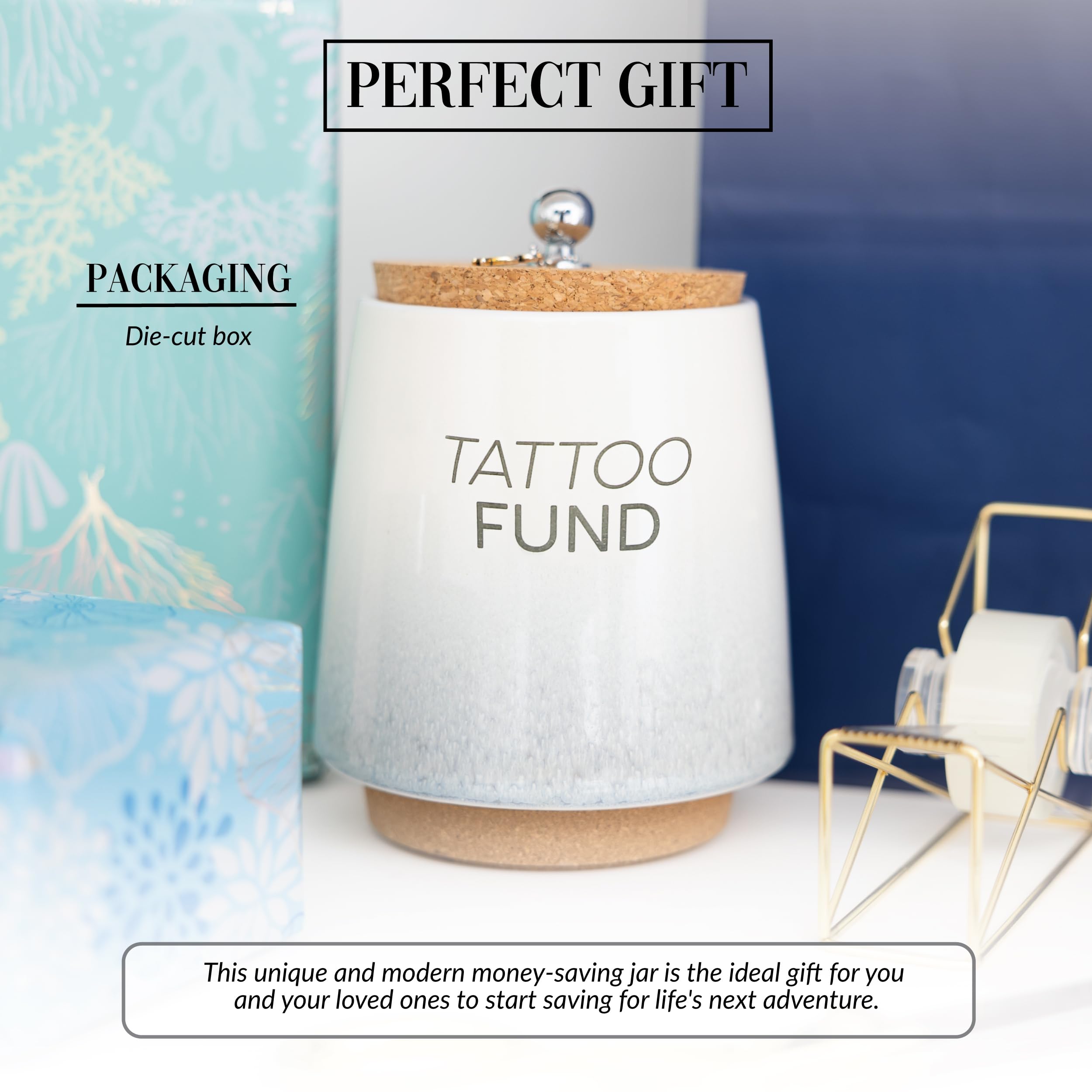 Pavilion Gift Company Boot-Fund Sparschwein – 16,5 Cm Keramik-Spardose Mit Kork, Ombré-Blau & Anker-Charm