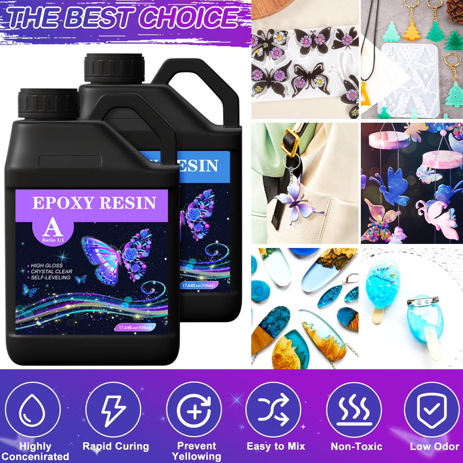 Kit Resina Epossidica 1020 Ml Trasparente - Per Creare Gioielli, Decorazioni E Lavoretti Fai Da Te - Foto 9