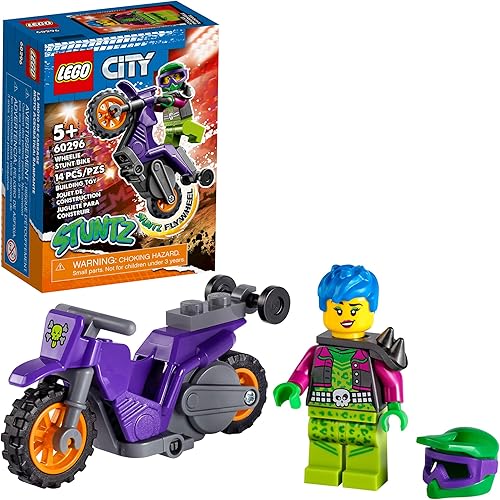 LEGO City Wheelie Stunt Bike 60296 Kit de construcción (14 piezas)