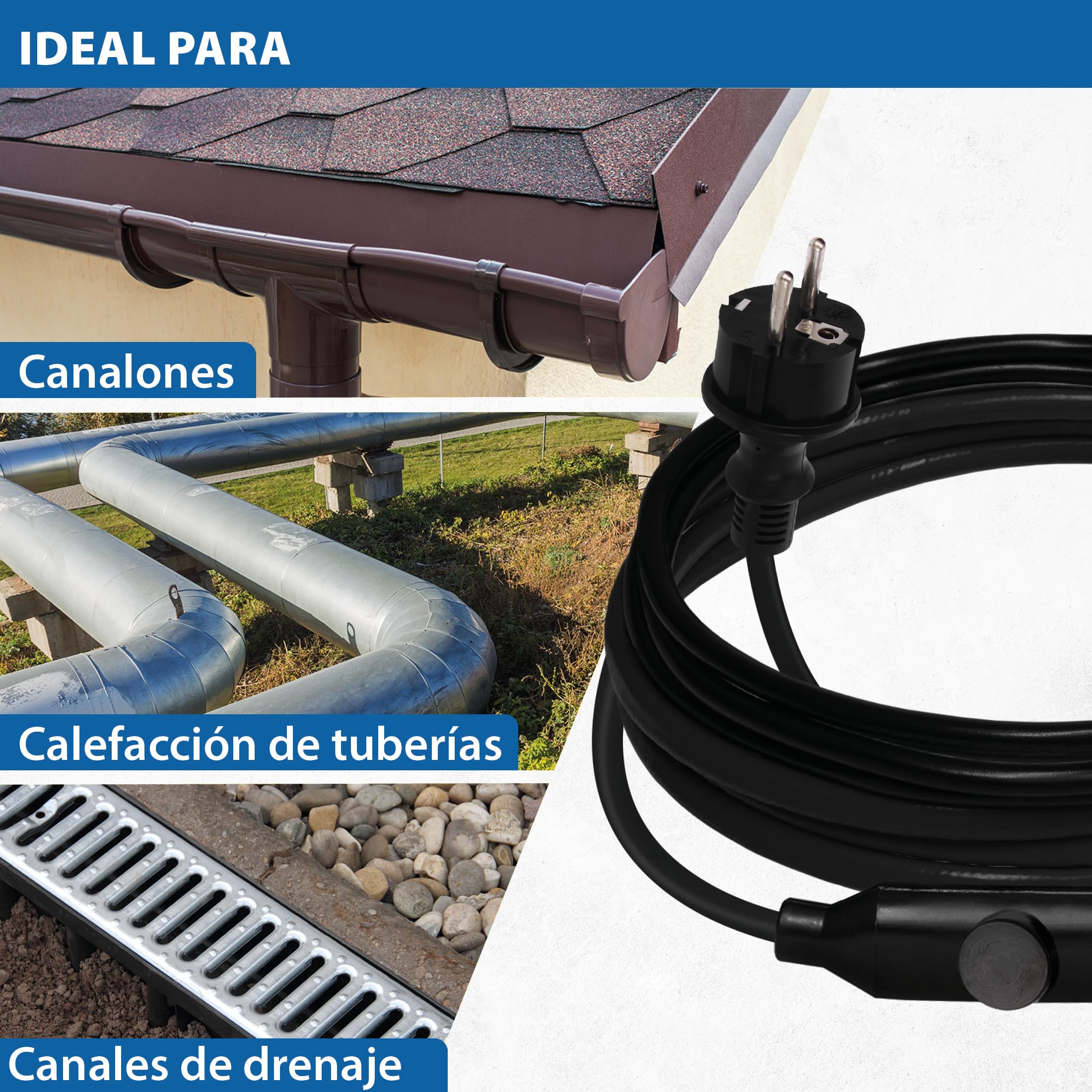 Cable de calefacción de protección contra heladas, autorregulación, variaciones