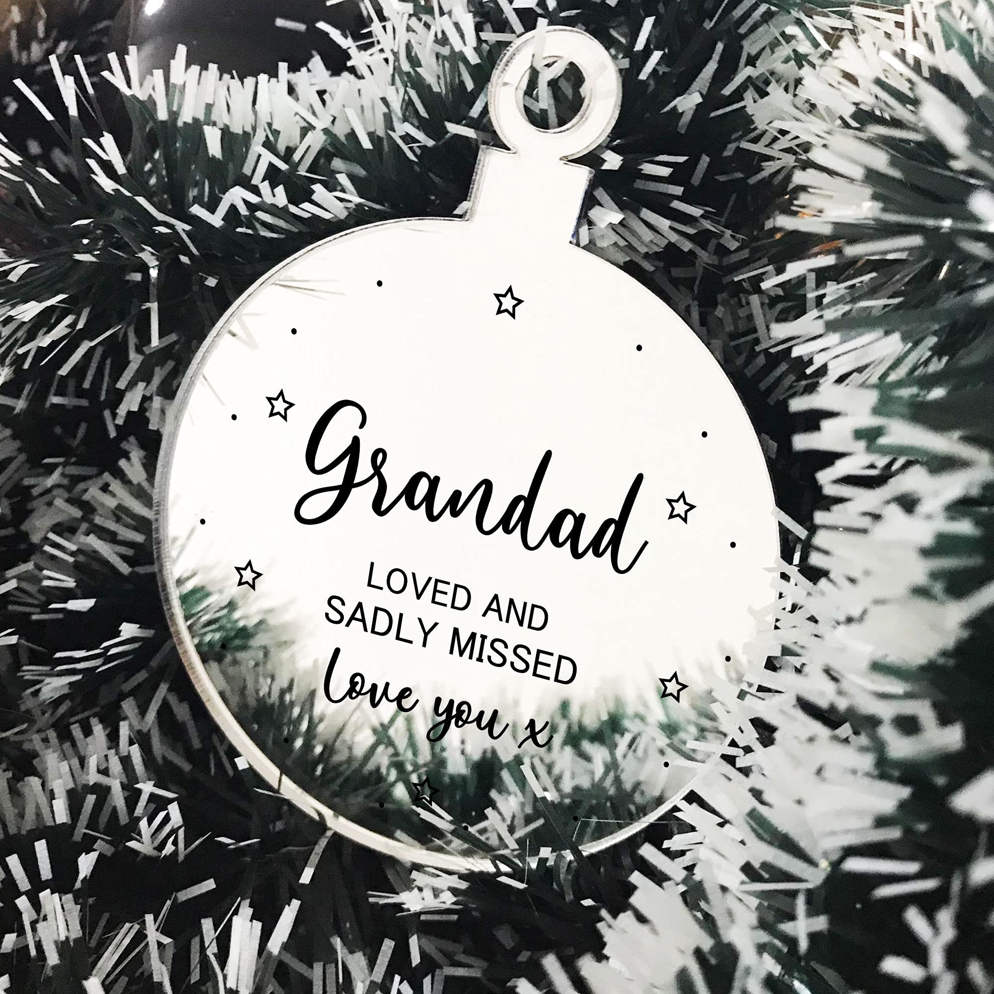 Grandad Memorial Gift Engraved Hanging Bauble In Memory Plaque Keepsake