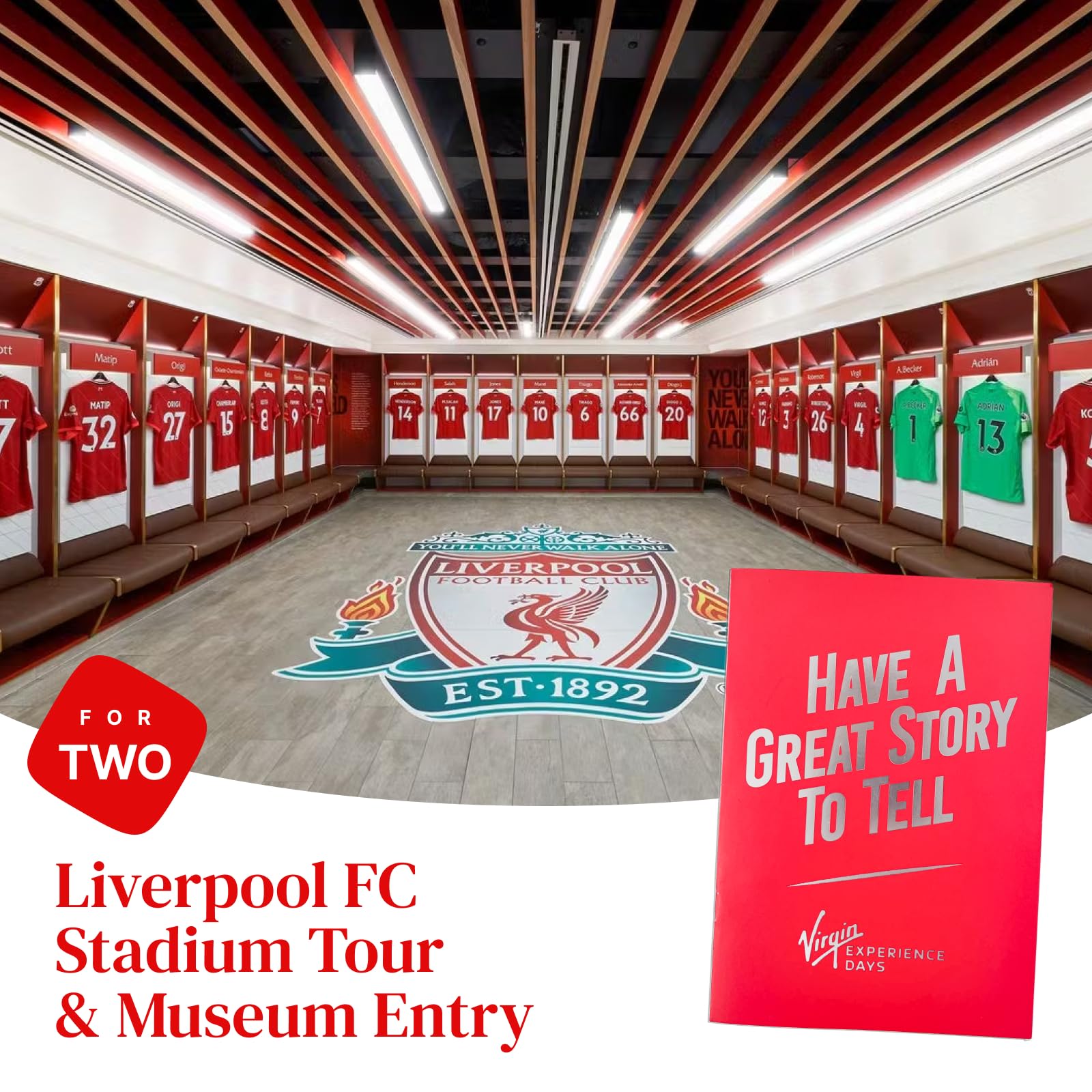 Liverpool FC Stadium Tour & Museum Entry for Two Adults – Explore Anfield, Dressing Rooms, Players’ Tunnel, Press Room & The Liverpool FC Story Experience - Liverpool Football Gifts for Men