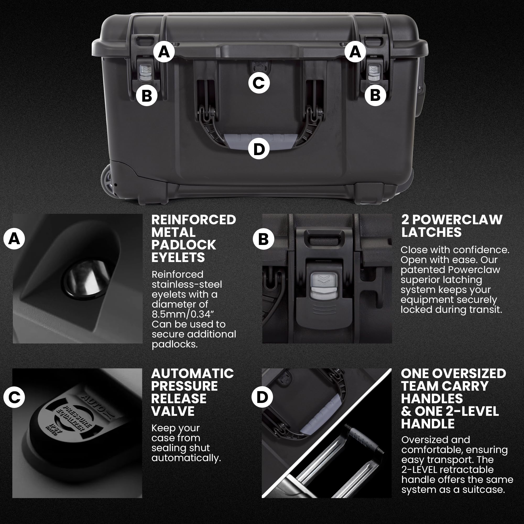 NANUK 938 Pro Photo con N-Cubik - Custodia rigida impermeabile per fotocamera da viaggio con inserto N-Cubik 17S e 17M e ruote, 60,5 x 39,4 x 33,5 cm, antipolvere e resistente agli urti, ideale per