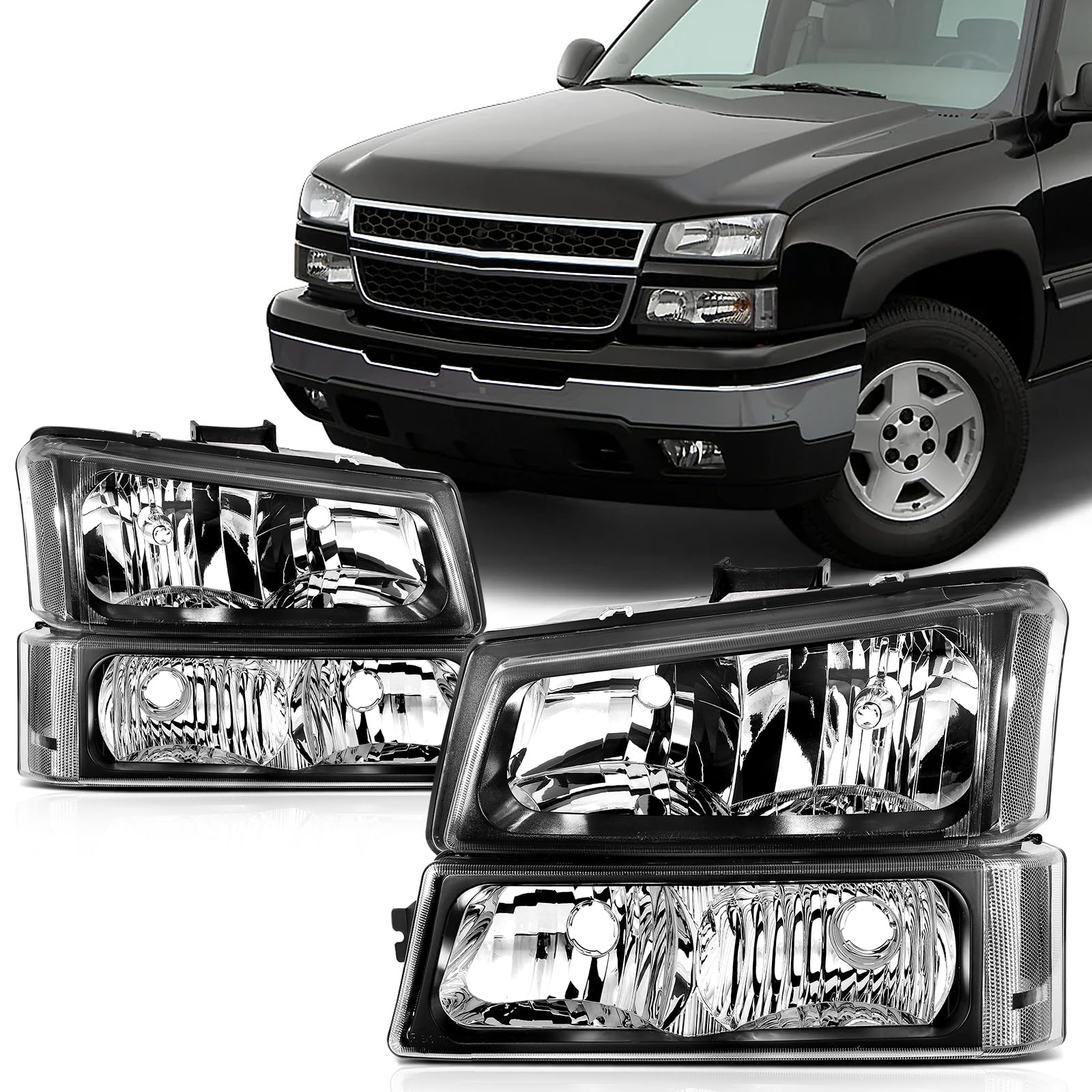 SCITOO Headlight Assembly Fit 2014-2021 For Toyota 4Runner Black Housing Amber Reflector Pair Headlights 81170-35571 — view 46