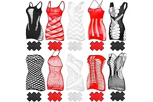 Haysandy Women Lingerie Chemise Mini Dress Bodysuit, Sexy X Shape Boobs Cover