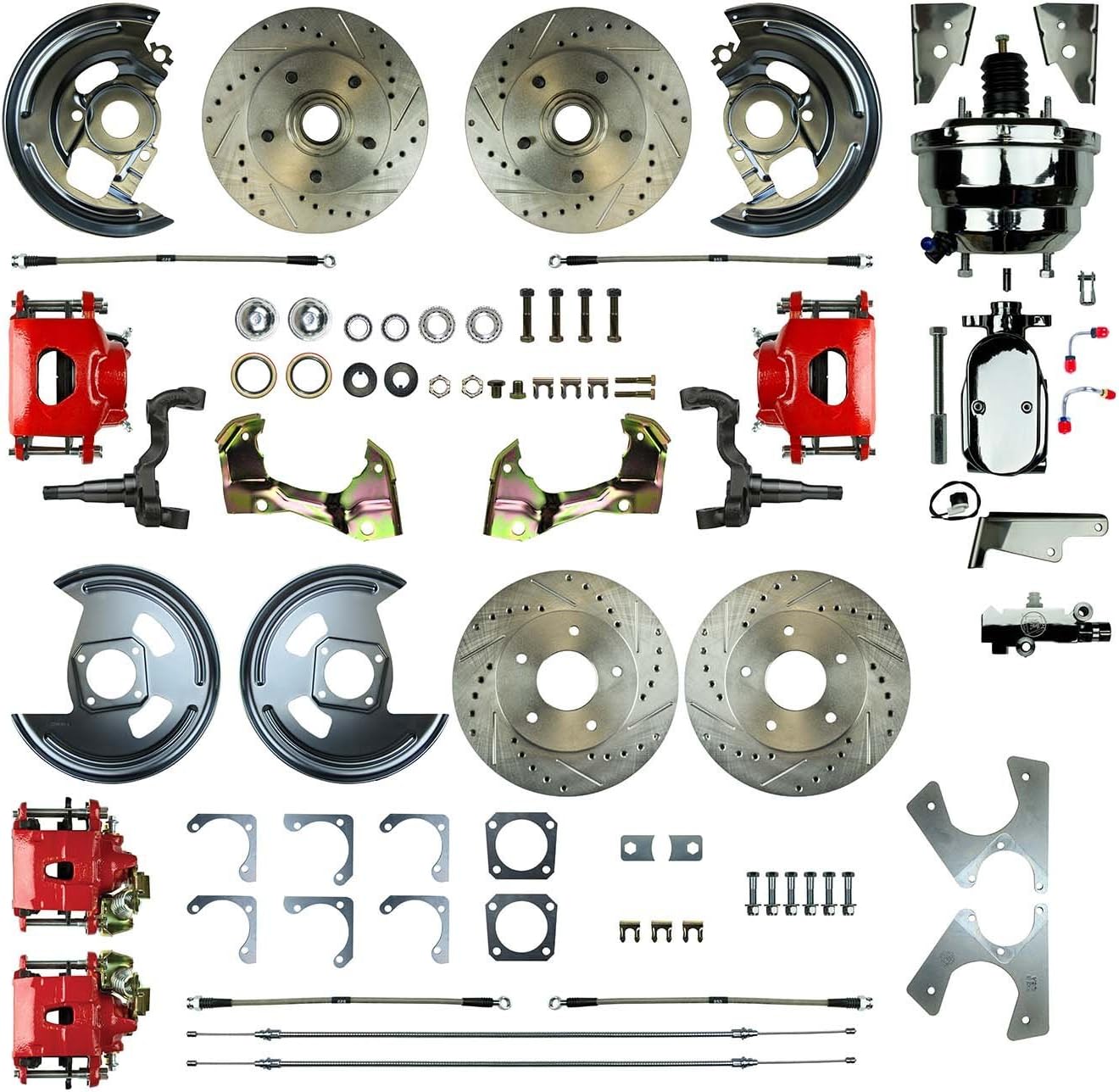 The Right Stuff AFXDC41CZX Power Disc Conversion (4 Wheel Chrome Booster Red Show N Go)