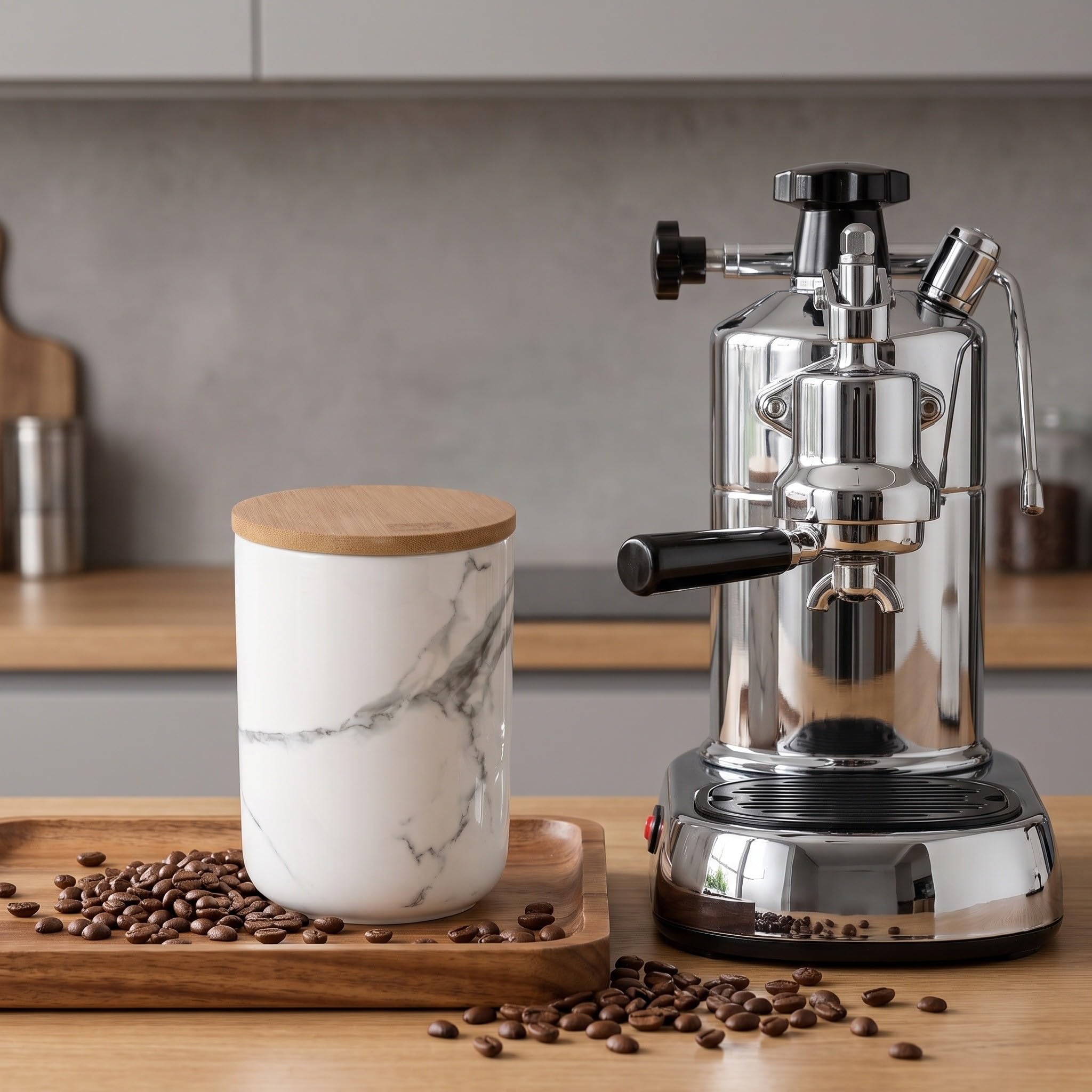 Zerodeko Bote de cerámica para almacenar alimentos: Tarro para té, azúcar y café con tapa hermética - Contenedor de 765 ml para galletas, dulces y especias, con elegante diseño de mármol, ideal