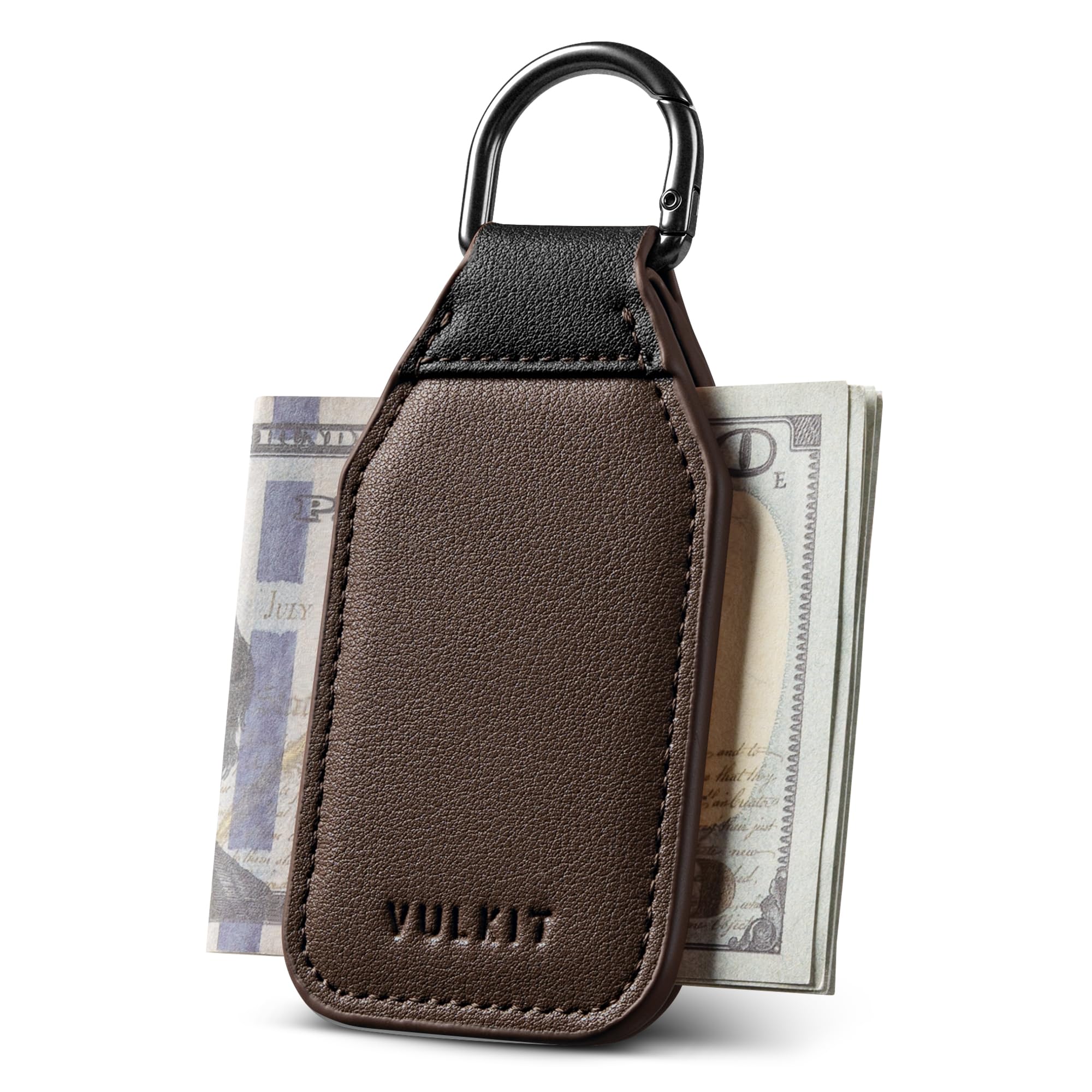 VULKIT Fermasoldi Magnetica con Portachiavi, Fermasoldi in Pelle, Clip Magnetica Cappello Multifunzione per Contanti e Chiavi