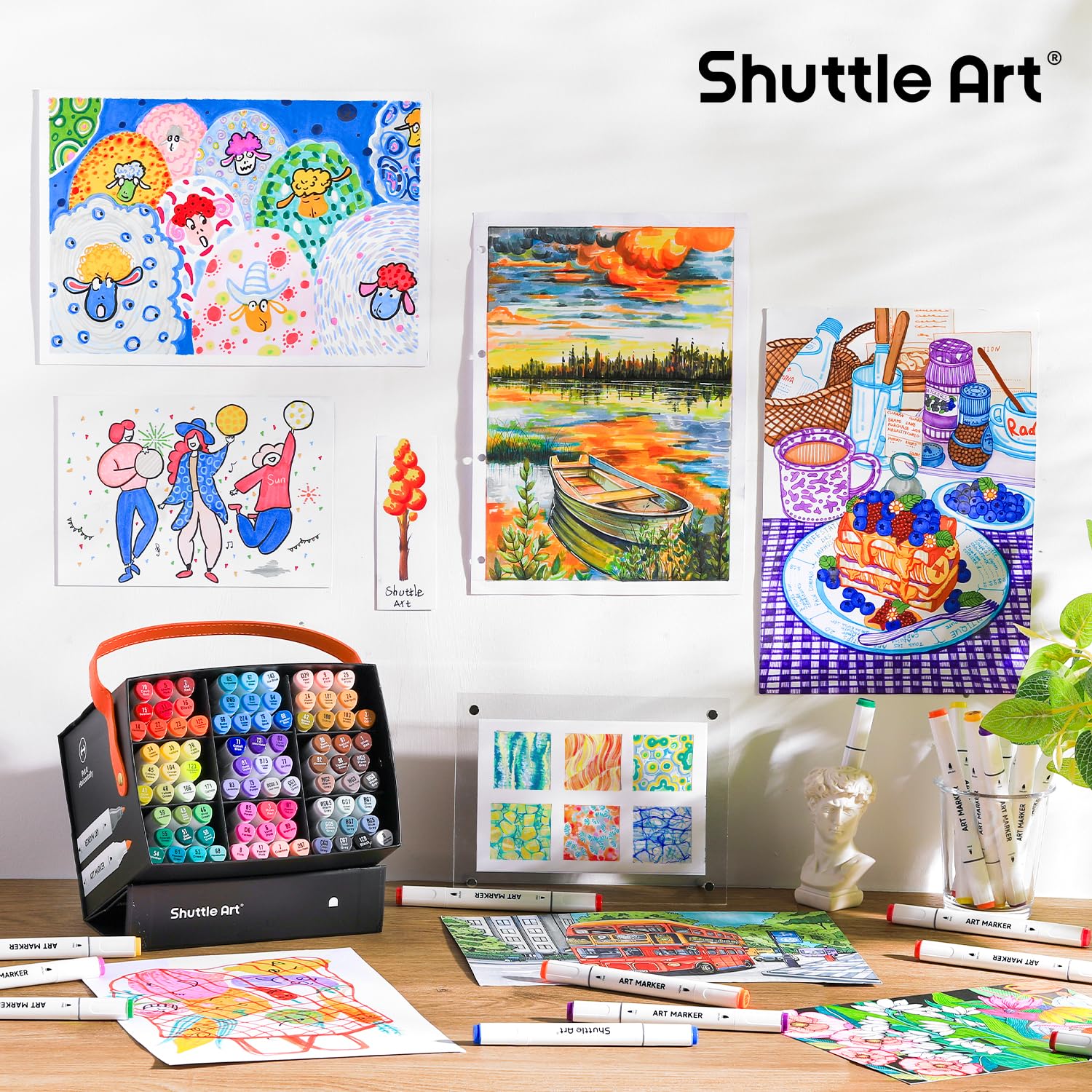 Shuttle Art 89 kolorów pędzelkowe markery artystyczne z cienką końcówką