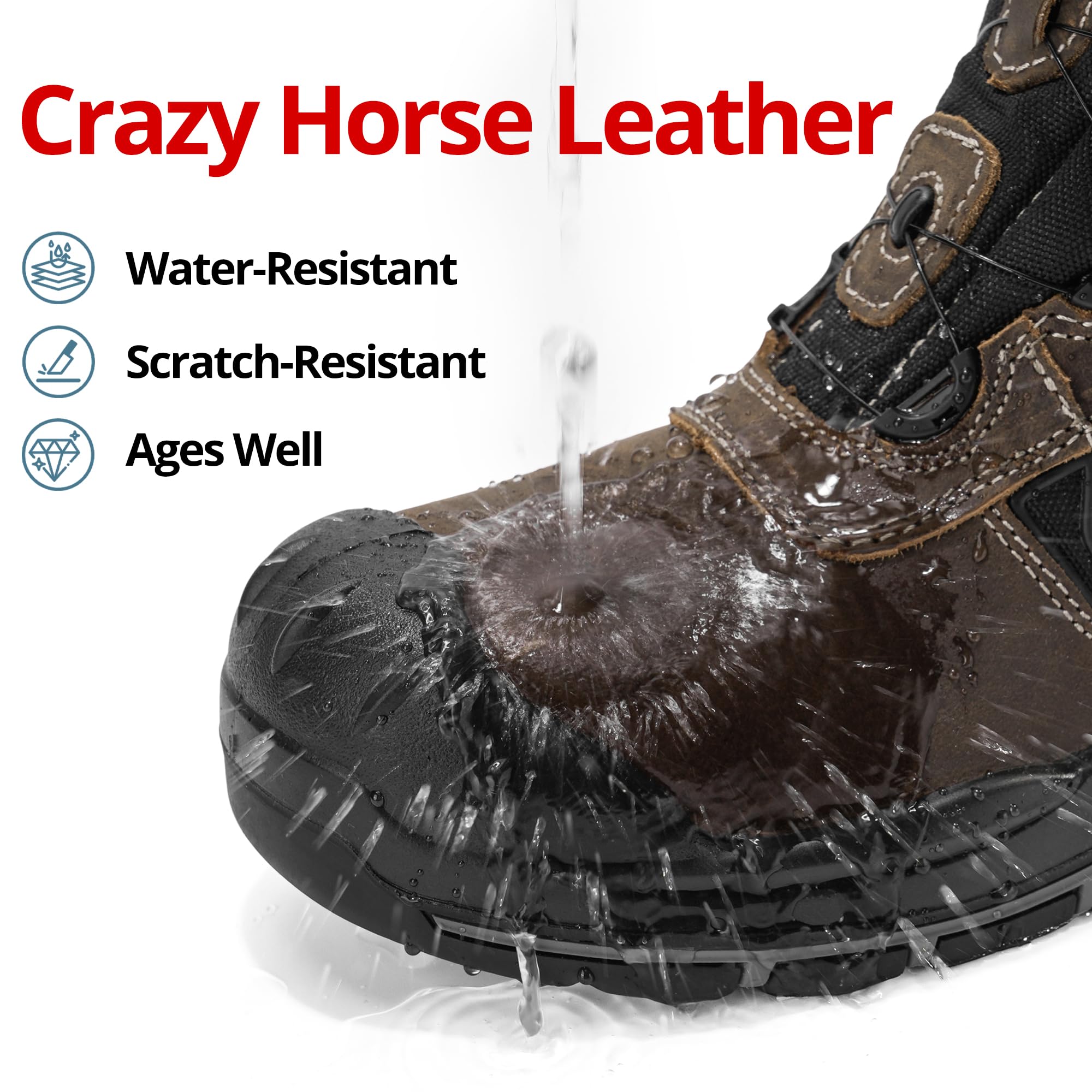 S3 SRC HRO Uomo Stivali da lavoro con punta composita, Scarpe da Lavoro con Punta in Acciaio 37-47 EU