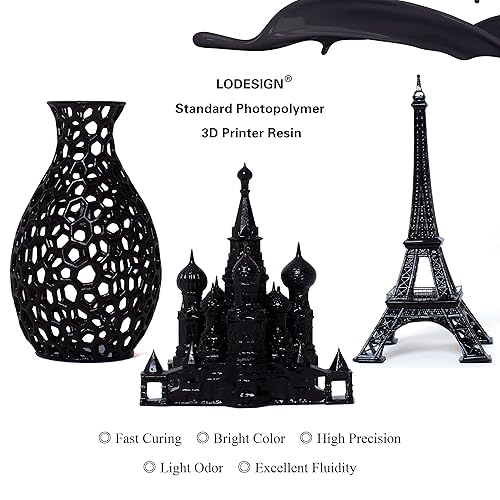Miniatura 3 de LODESIGN Impresora 3D fotopolímero estándar de resina de curado UV de 405 nm, bajo olor, baja contracción, impresión de alta precisión para