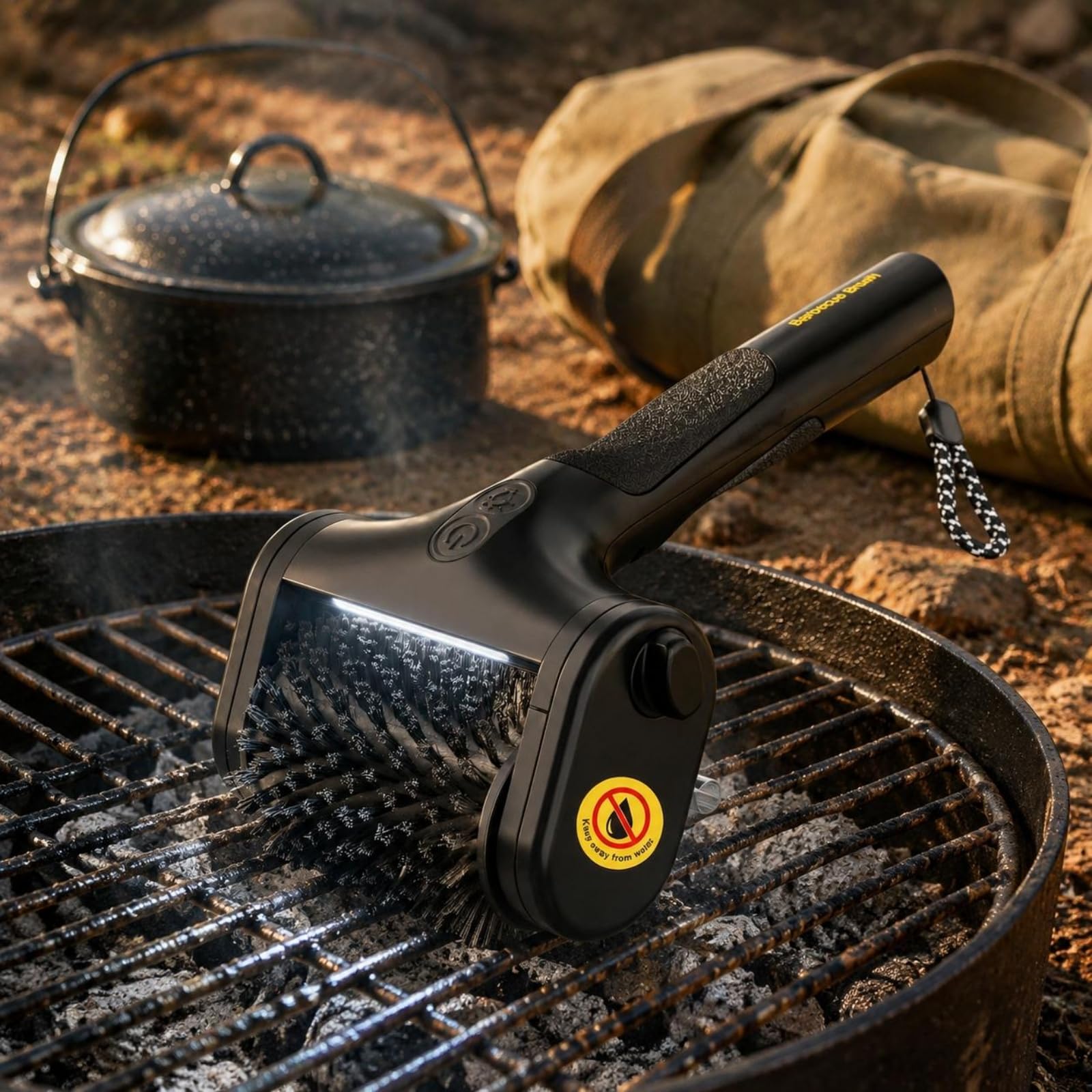 Spazzola Elettrica per Barbecue Spazzola per Griglia Detergente per Griglia Pulitore per Griglia con Corpo in Acciaio 304 E Plastica Resistente Adatta, Doppia Testa con Guanti
