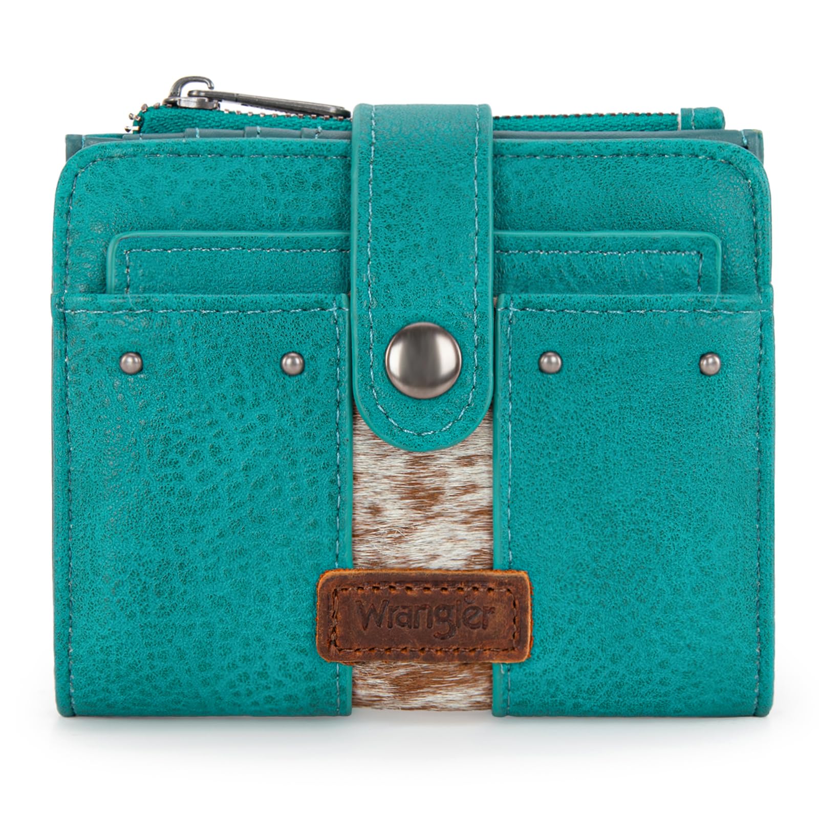 Montana West X Wrangler Cowhide Wallet for Women Wallets, Card Cases & Money Organizers Small Bifold Wallets Women Ladies Female RFID Card Wallet with