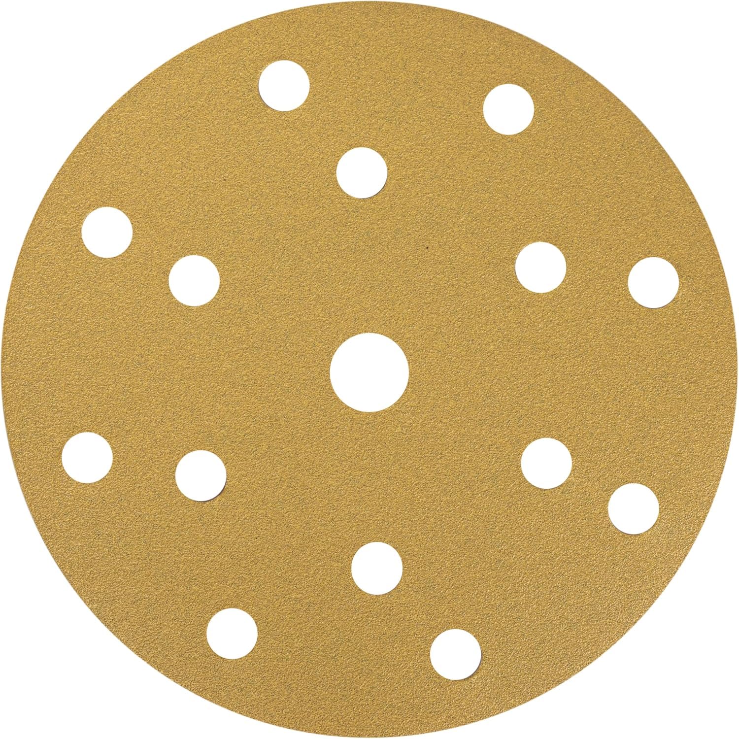 HMF 7 papier ścierny, mocowany na rzep | krążki szlifierskie 150 mm, na rzep 15 otworów, do okrągłych szlifierek mimośrodowych, podkładki z tlenku glinu, papier ścierny o ziarnistości 150,