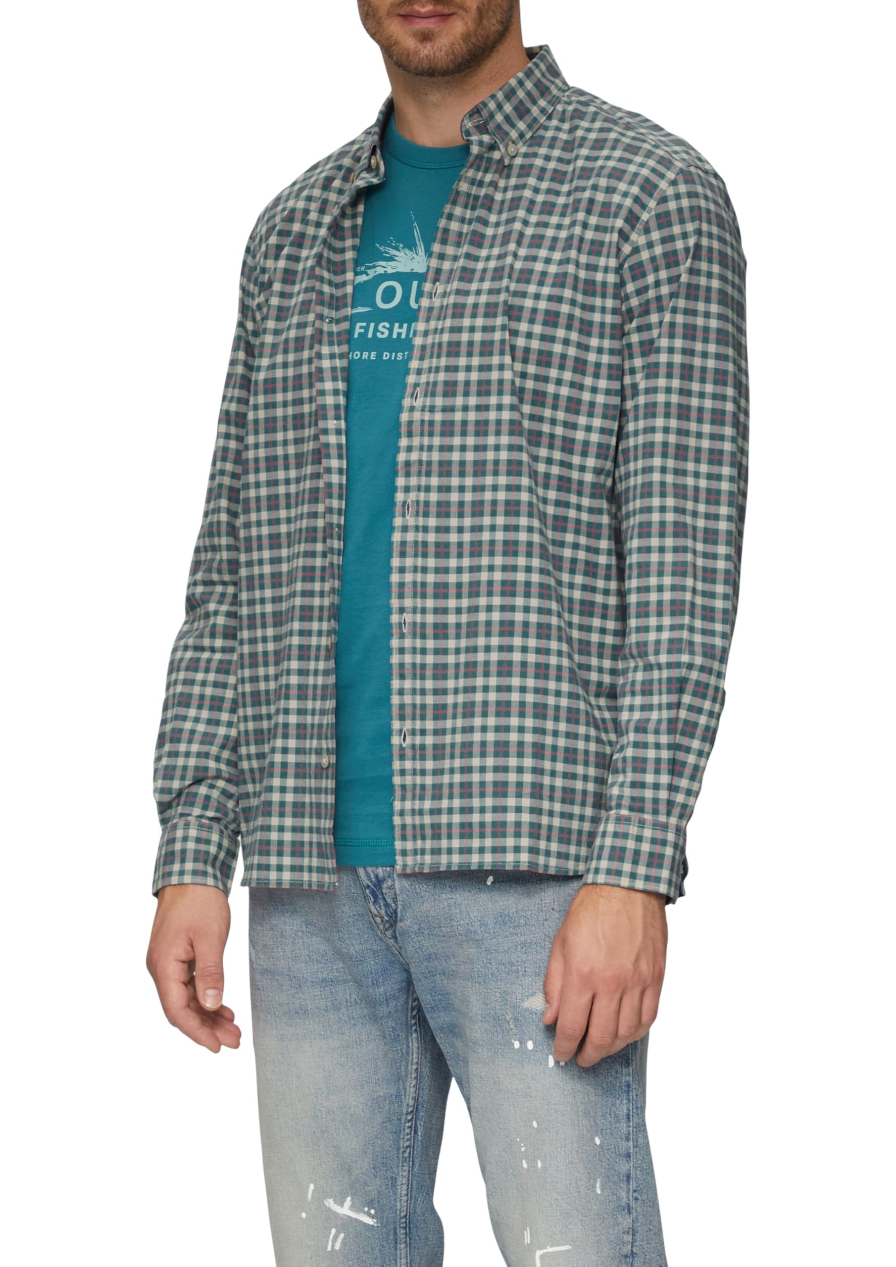 s.Oliver Regular Fit: Hemd aus Baumwollstretch mit Button-Down-Kragen
