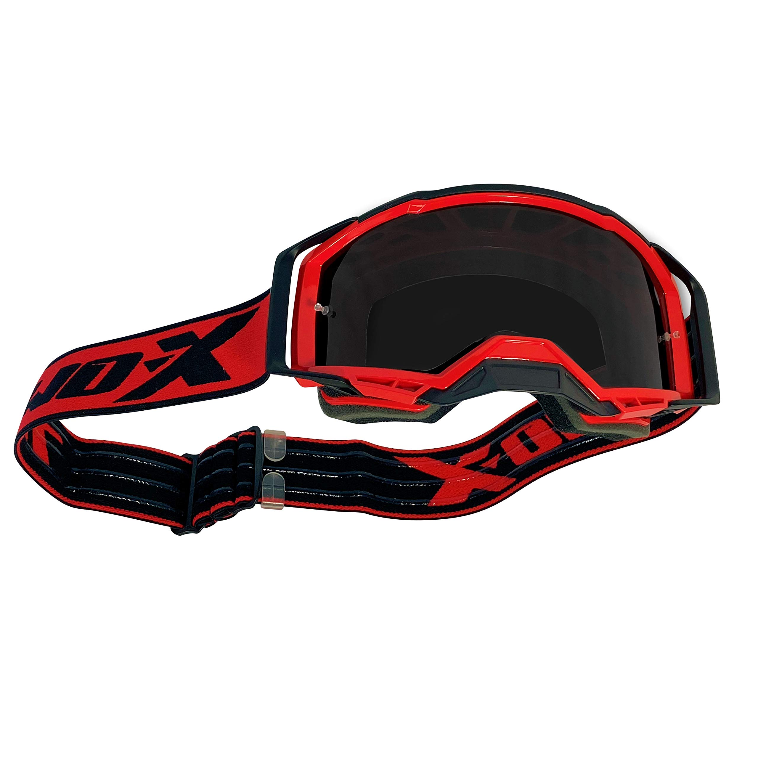 TWO-X Occhiali da cross – Occhiali da motocross con vetro nero colorato – Occhiali da moto – Enduro & Downhill – Occhiali protettivi – Atom – Rosso Inferno