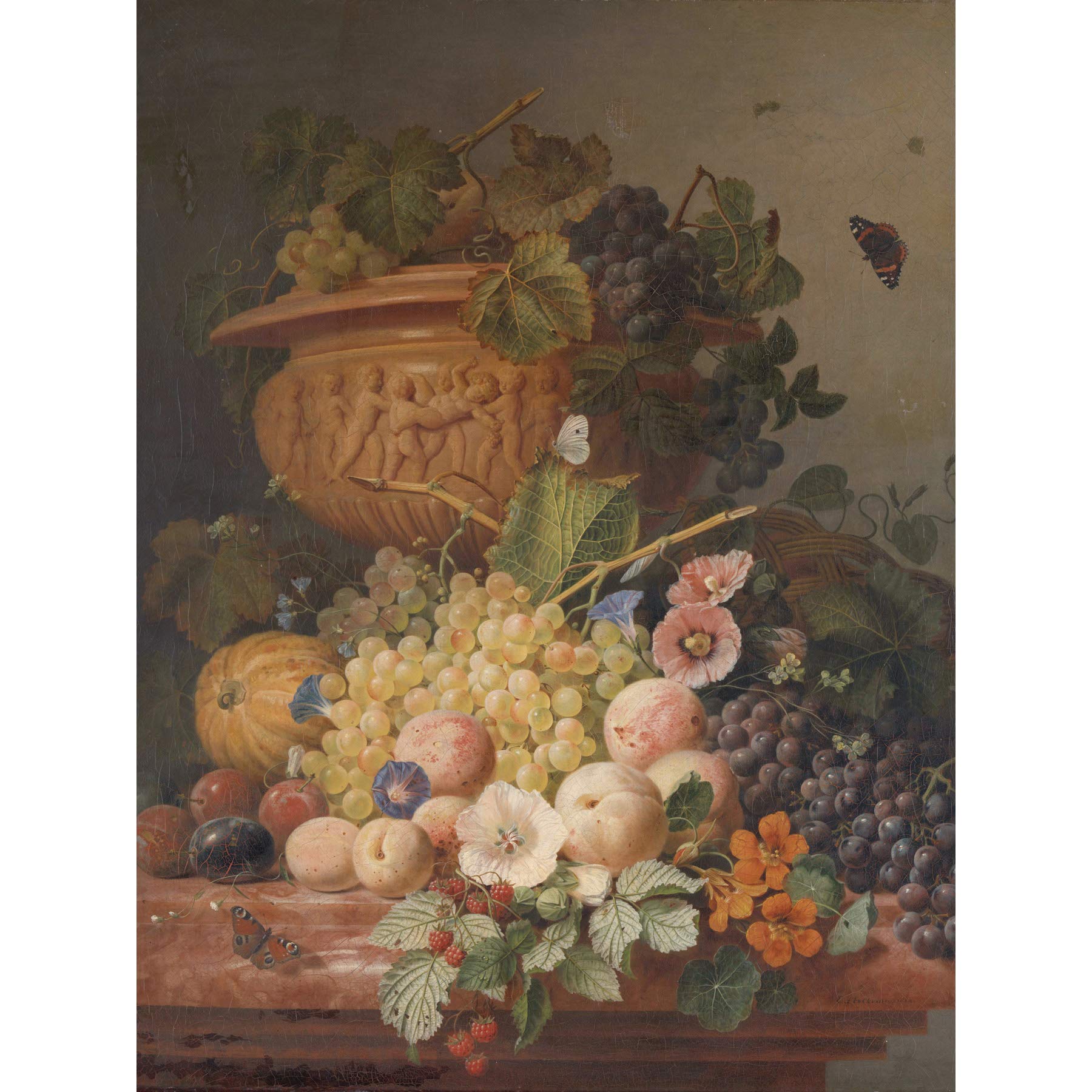 Artery8 Eelkema Still Life With Flowers And Fruit Painting Large Wall Art Poster Print Thick Paper 18X24 Inch