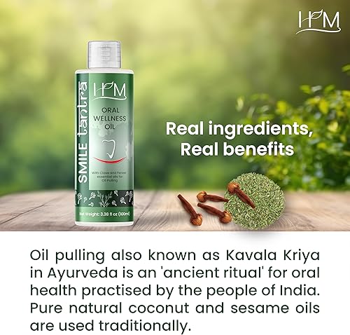 Miniatura 2 de Aceite Tantra Smile para jalar con clavo e hinojo aceites esenciales para la salud bucal, dientes y encías saludables, enjuague bucal sin alcohol,
