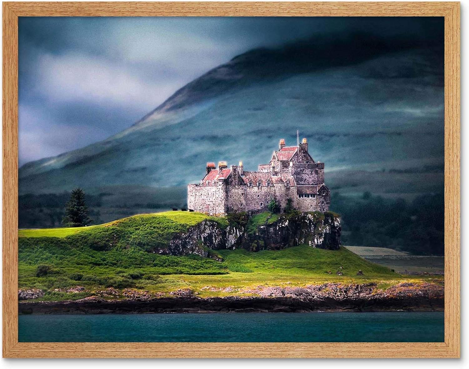 Wee Blue Coo Duart Castle Scotland Isle Mull Art Print Framed Poster Wall Decor 12x16 inch
