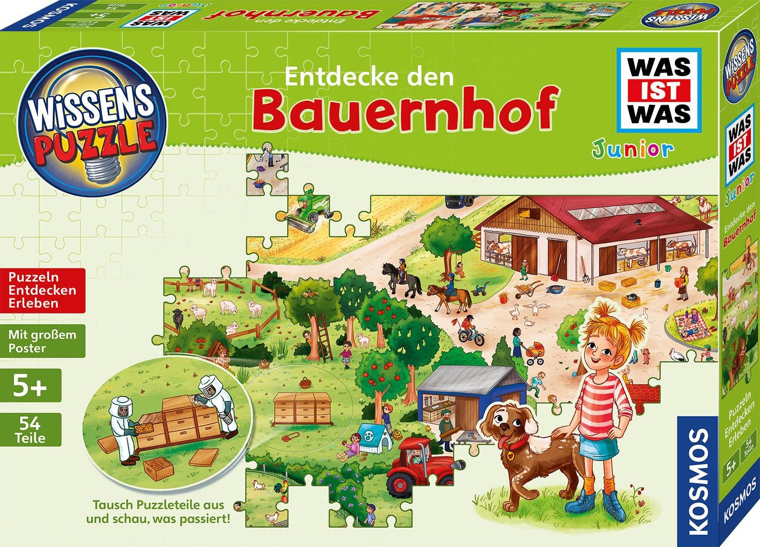 Kosmos 682651 Knowledge Puzzle What Is Was Junior - Discover the Farm Game, Multicoloured
