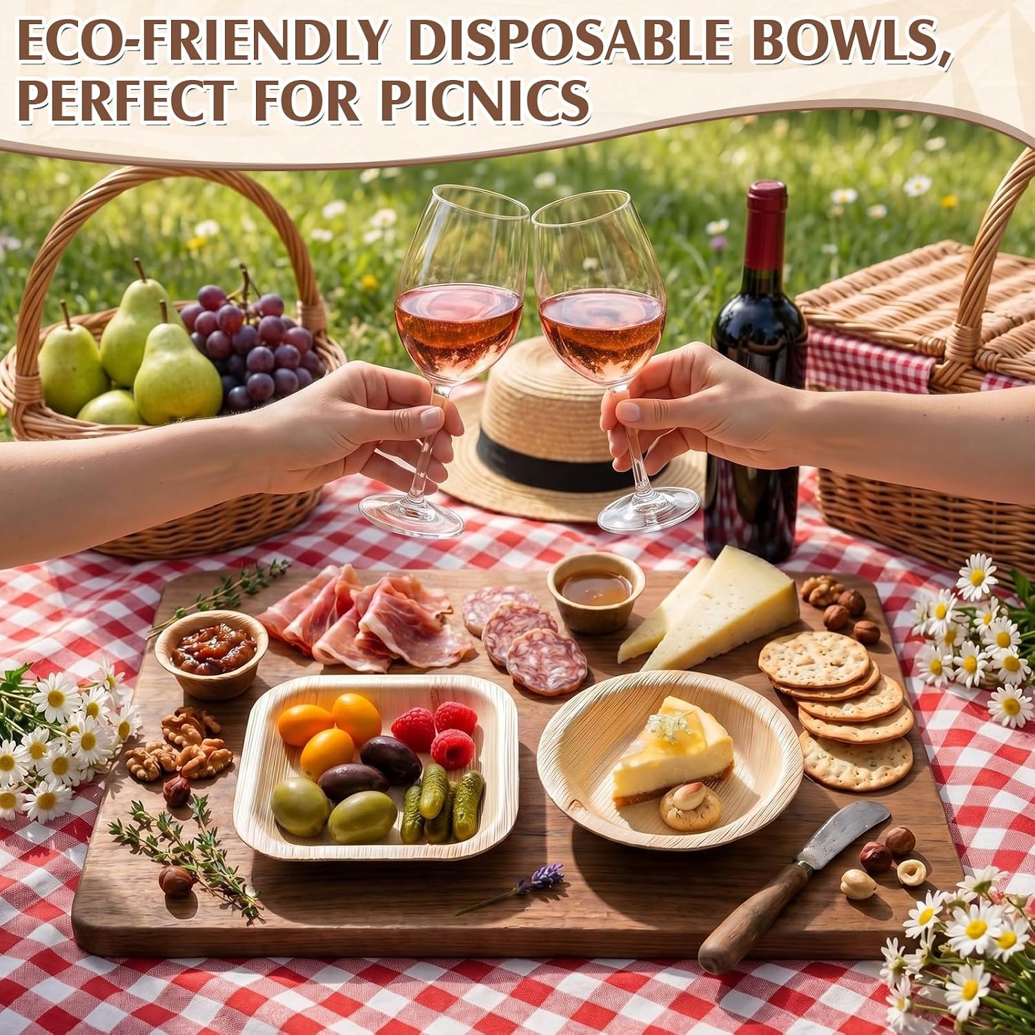 200 Pcs 4 Inch Mini Palm Leaf Dip Bowls Disposable Palm Leaf Round Square Mini Dip Bowls Compostable Small Bamboo Like Plates for Dips Soy Sauce BBQ Oil Dipping Finger Foods