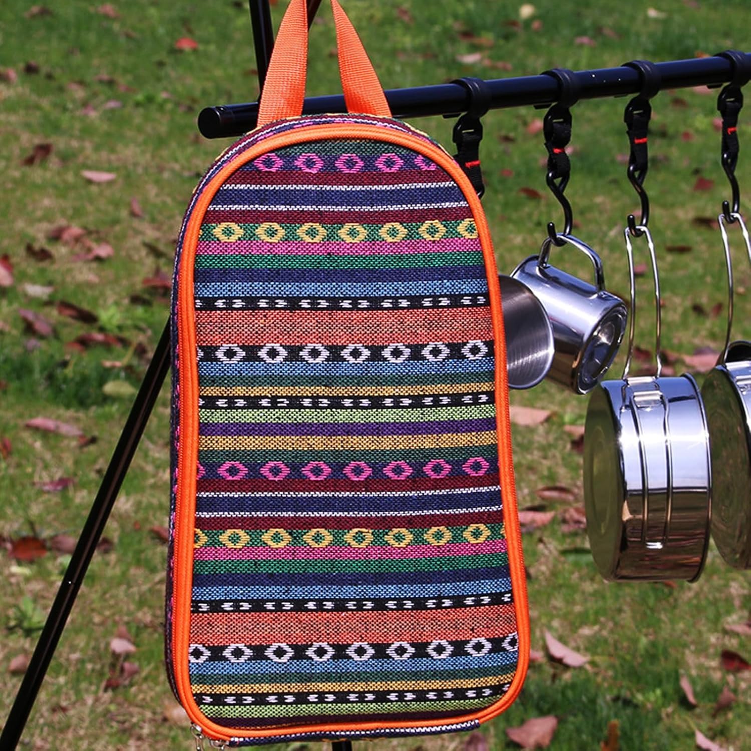 17PCS Portable Camping Kochgeräte Set - Camping Essentials mit Edelstahl, Mischfarben, 17PCS Größe - Mess Kit für Reisen, Picknicks, Wohnwagen, Grills, Wandern