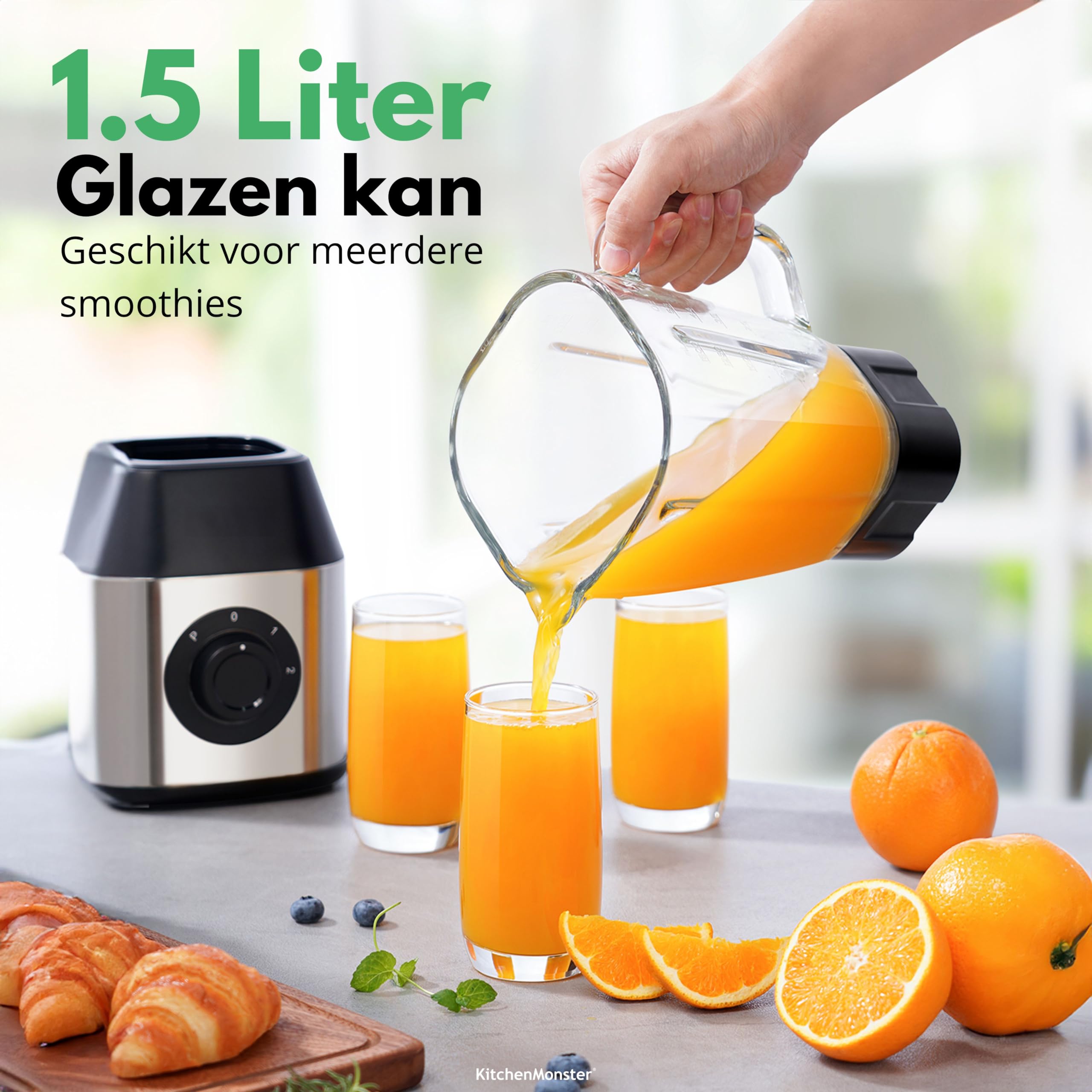 Blender Pro 1200 W - Smoothie Maker 1,5 litra z 3 stopniami