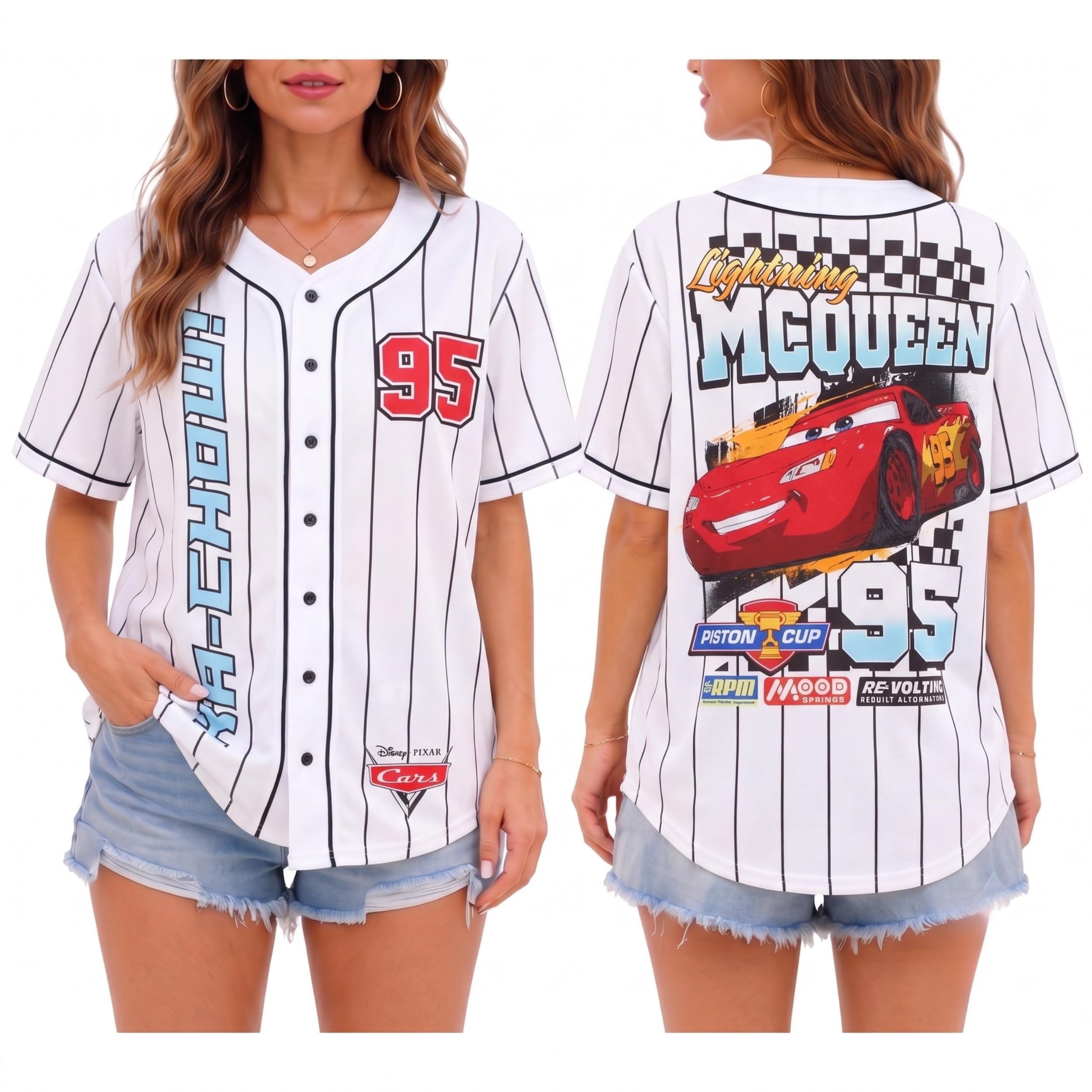 Disney Womens Baseball Jersey Lightweight Graphic Baseball Shirts for Women