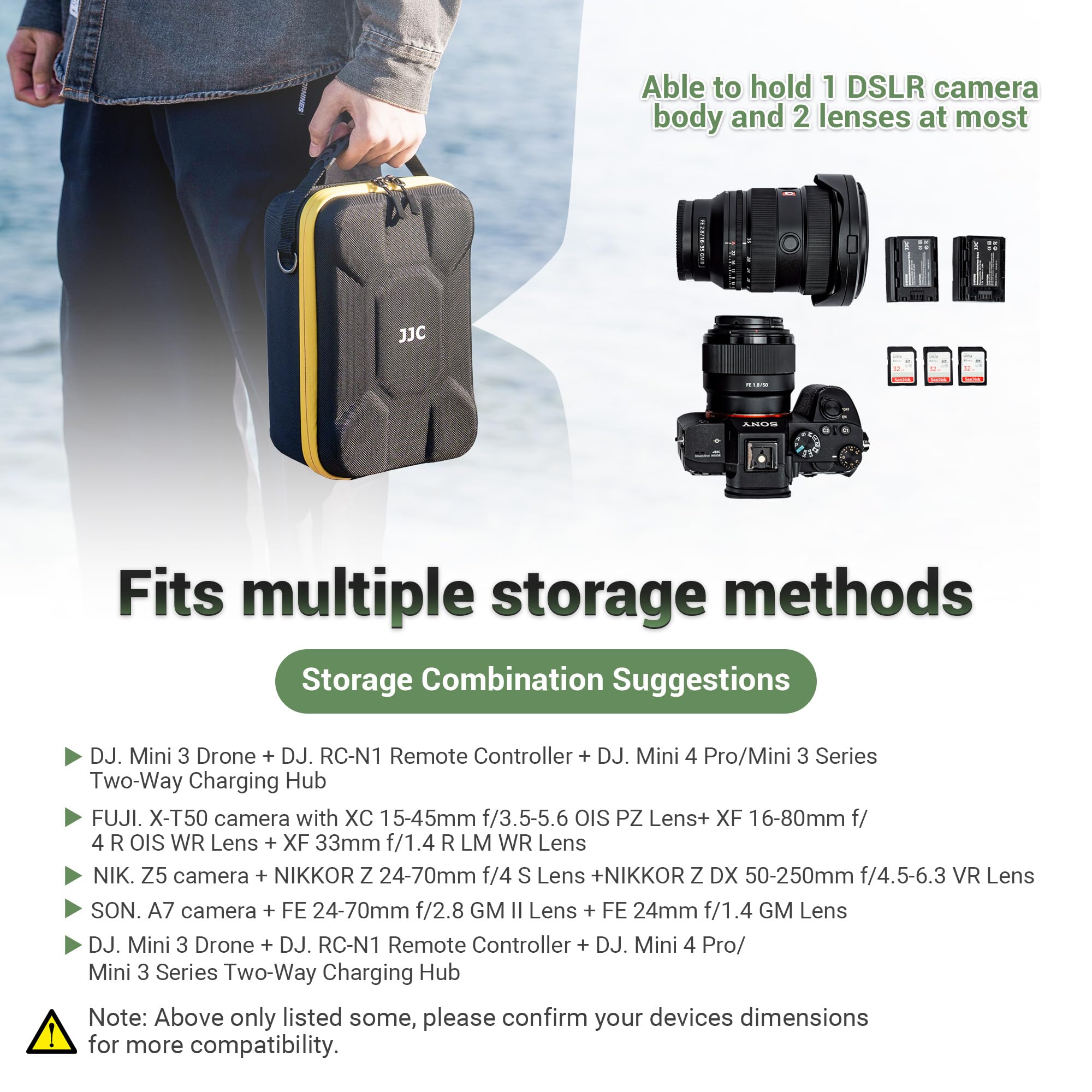 JJC Custodia rigida antiurto per fotocamera, scatola portaoggetti personalizzata per Canon EOS R50 R100 R10 R8 R7 R6 Mark II R5, per Sony A7 IV A7 III A7R V, per Fujifilm X-T5 X-T4 X-T30 II X-S20 X-H2