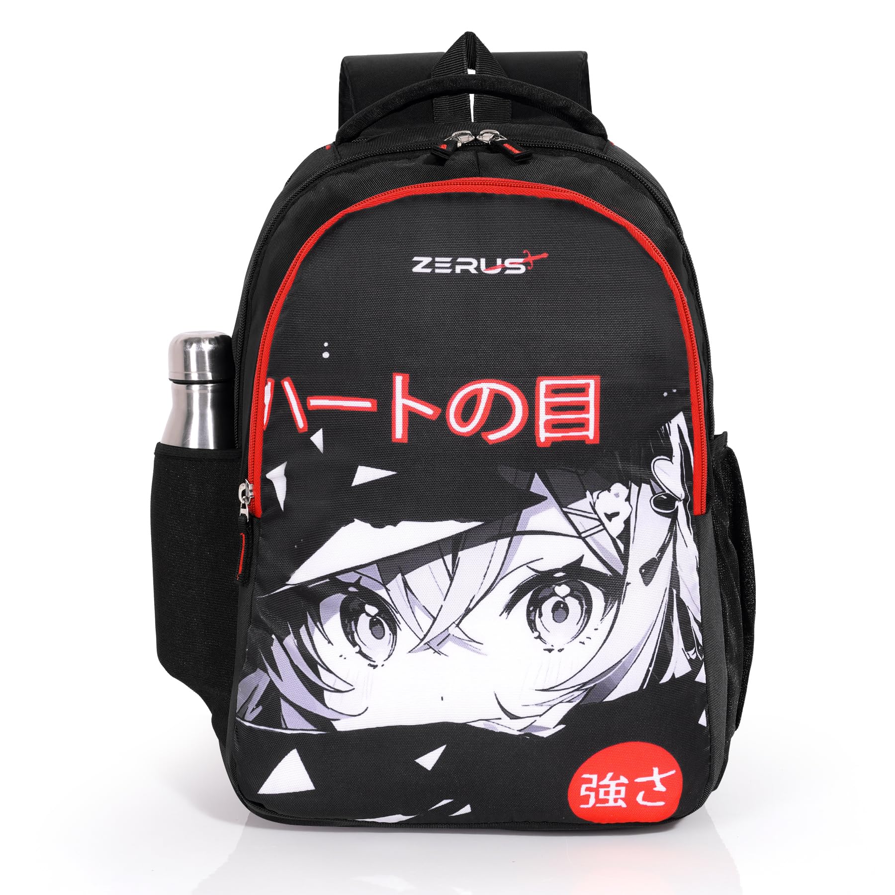 Ninja Warrior Print Backpack for School College Office Travel Use 30L Unisex Bag with Side Bottle Pocket & Padded Straps Durable Polyester Casual Daypack for Boys & Girls-image-21