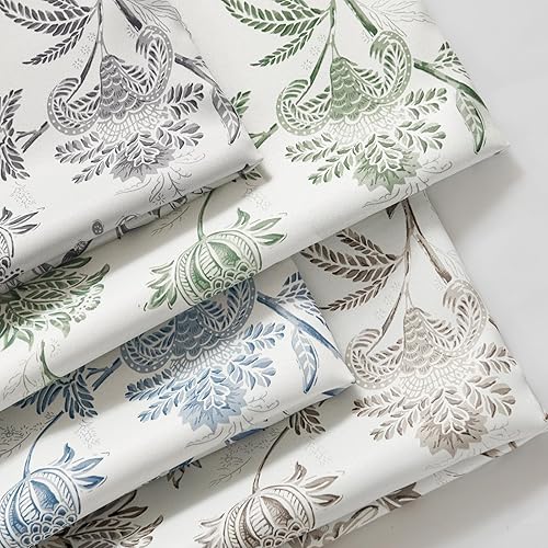 Miniatura 8 de jinchan Cortinas opacas florales para dormitorio, 84 pulgadas de largo, cortinas opacas con estampado de flores, pestañas traseras de campo francés,