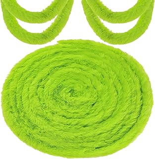 49.2FT Christmas Faux Fur Ribbon Lime Green Furry Trim Fur Garland Xmas Tree Winding Stripe for Wreath Bows Holiday Craft Embellishment, 2.76 inch