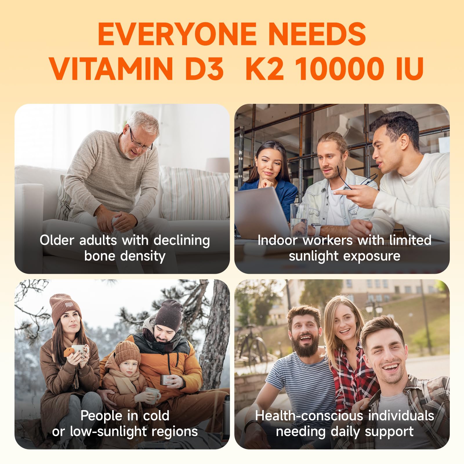 JME Core Vitamin D3 K2 10,000 IU Magnesium Supplement,300 Softgels, Non-GMO — Amazon image 3
