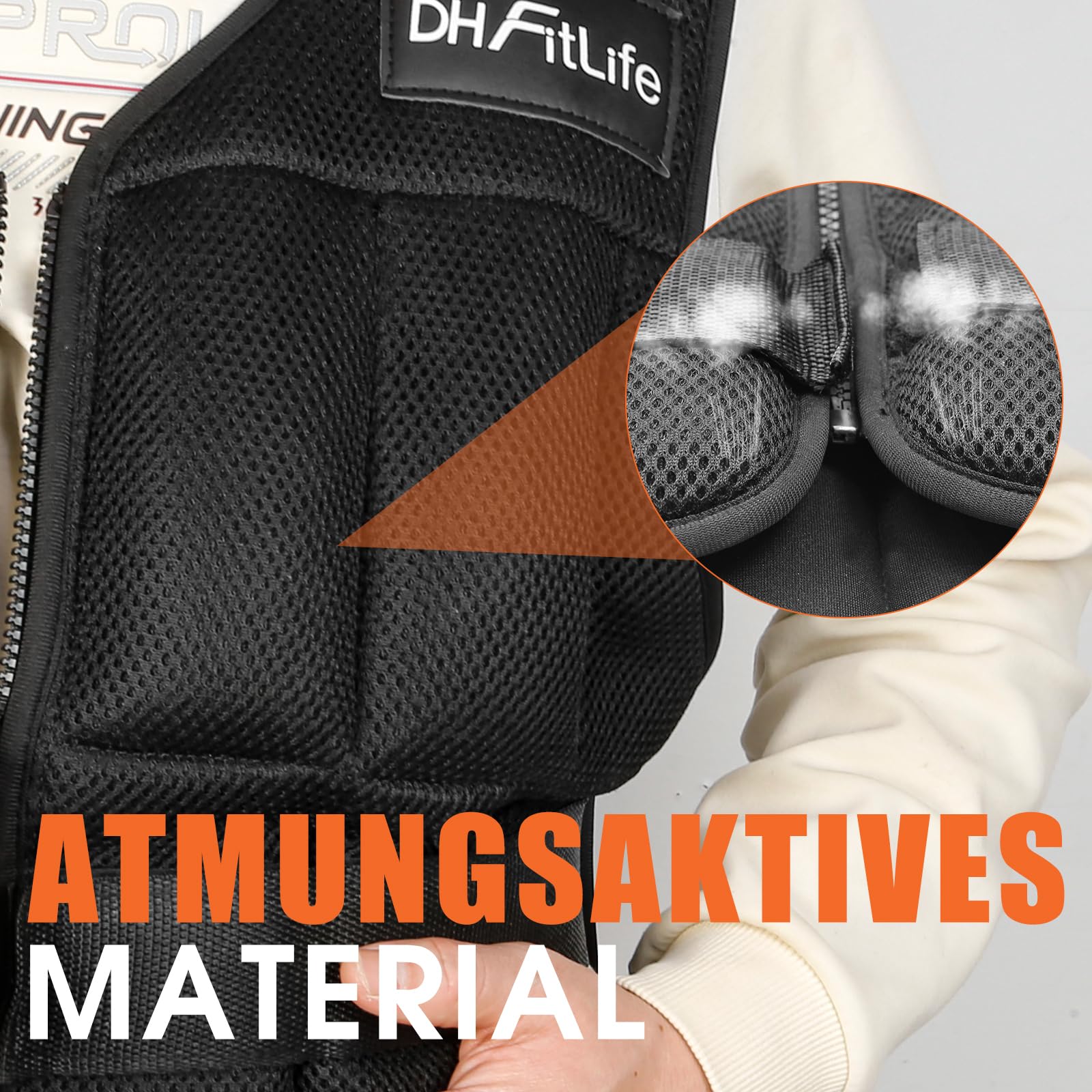 DH FitLife Verstellbare Gewichtsweste 10/20/30KG zum Muskelaufbau u. Krafttraining | Weighted Vest | Laufweste Damen Herren | Fitness Trainingsweste