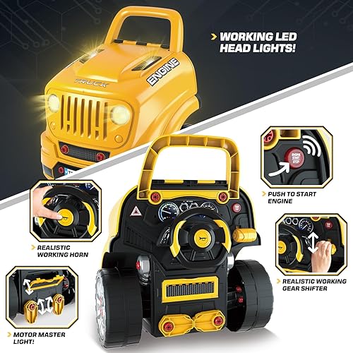 Miniatura 7 de SpringFlower - Juguetes y regalos para niños de 3, 4, 5, 6, 7, 8 años, motor de camión grande, juego de reparación mecánica para niños, kit de