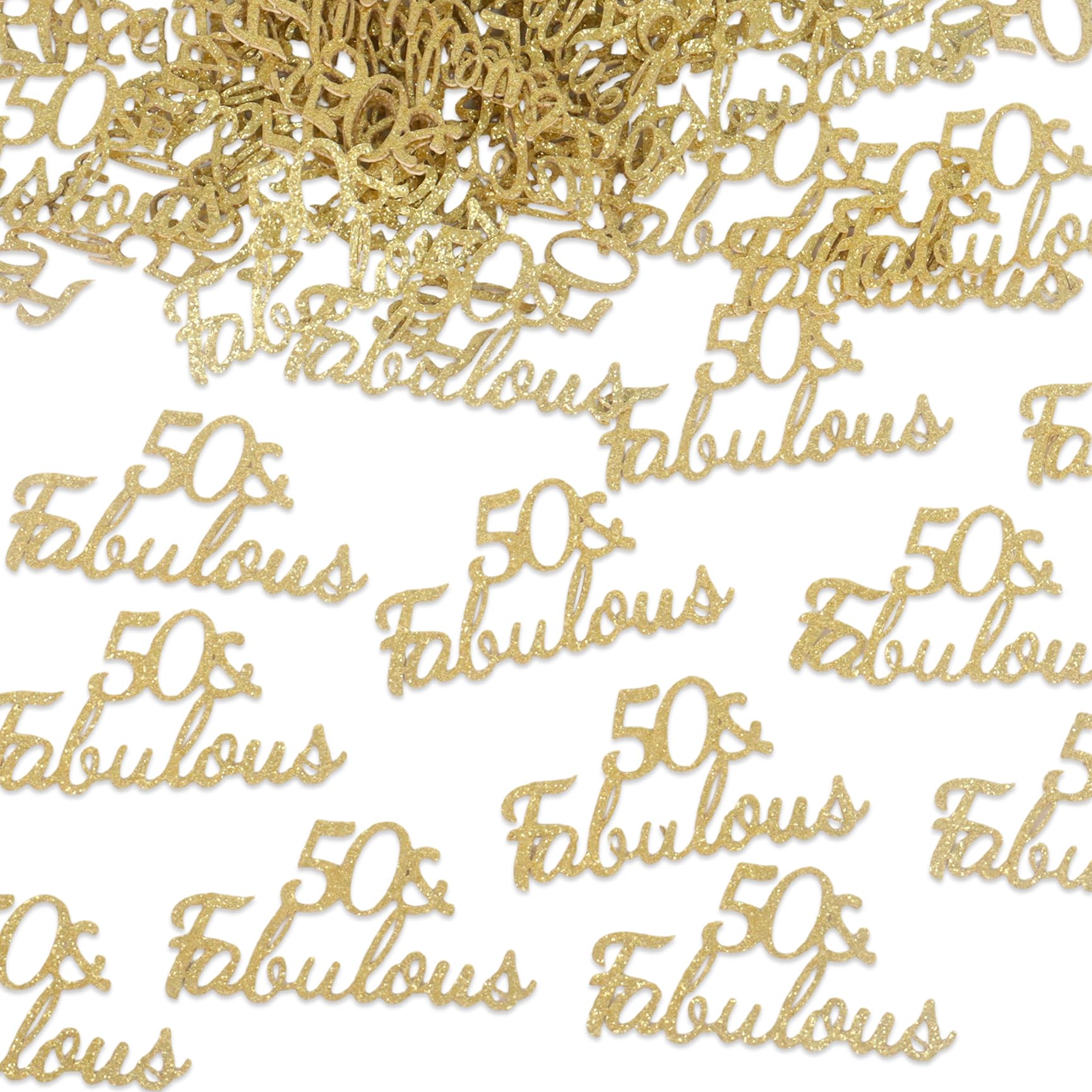 100PCS 50th Birthday Table Decorations Glitter Gold 50 & Fabulous Confetti Table Scatter for 50 Years Old Birthday Wedding Anniversary Party Favor Decor Supplies