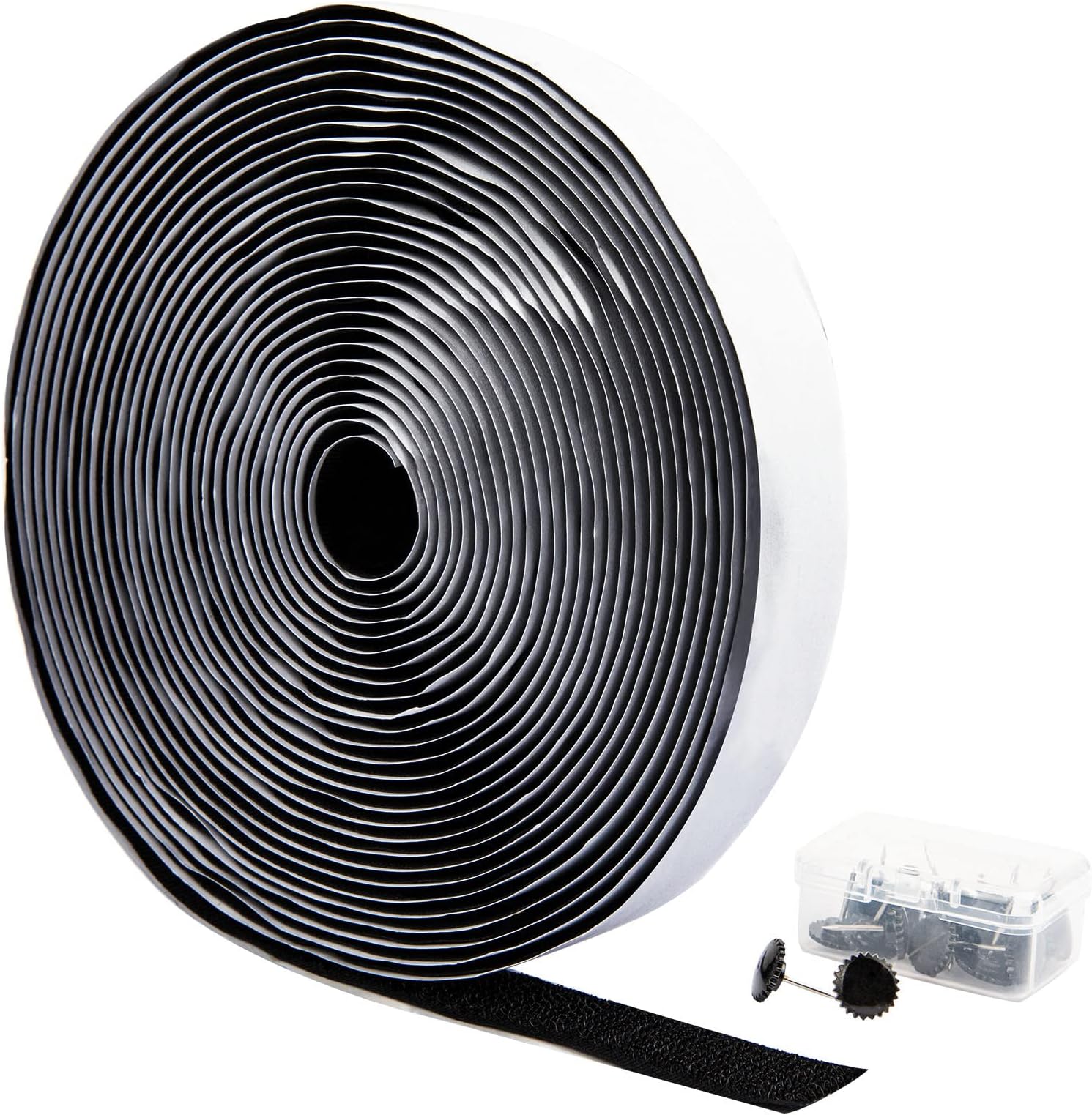 Yotache Fly Screen Door Accessories, 6.9M Self Adhesive Hook Tape 20mm Wide and Pushpins for Door Screen Installation, Nylon, Black