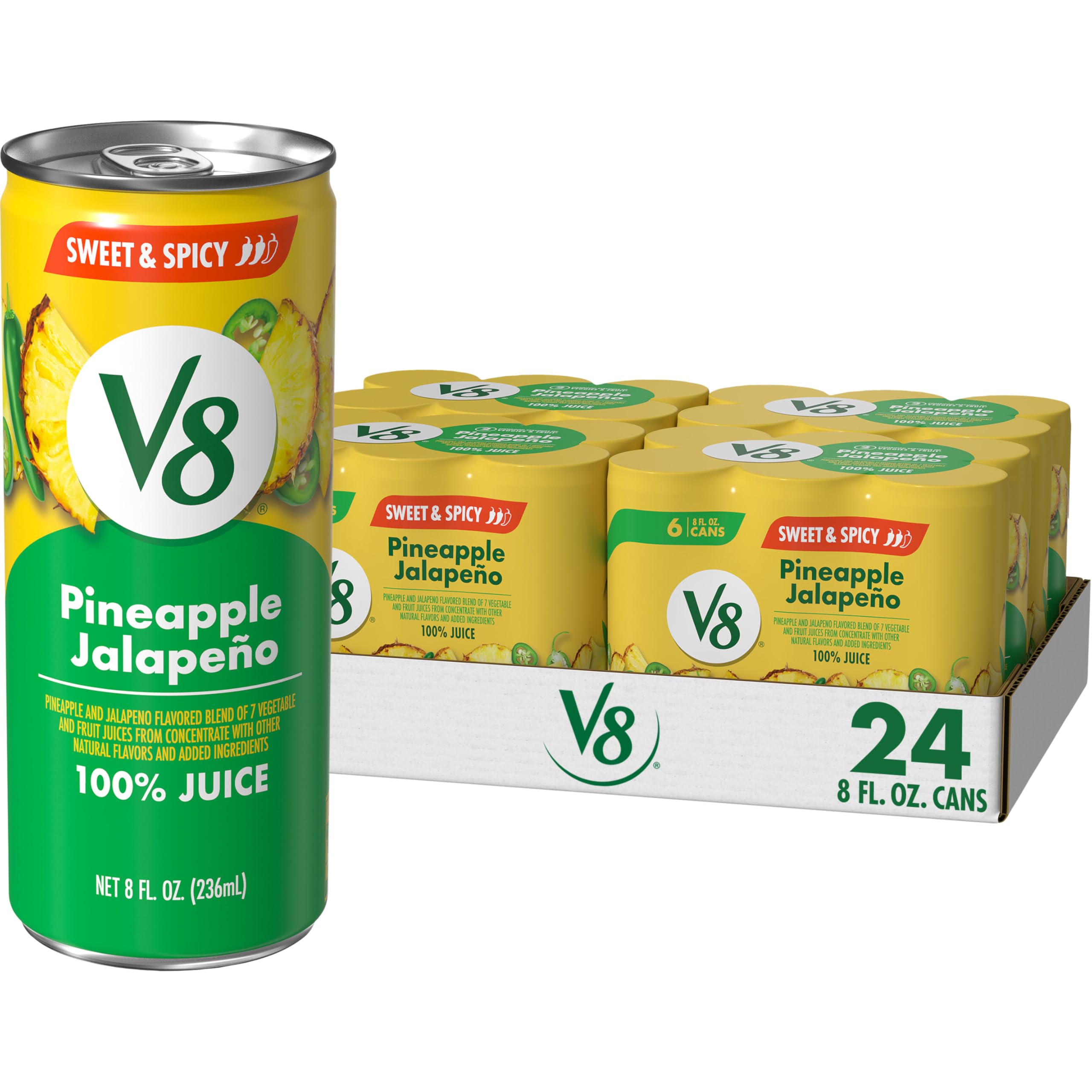 Amazon.com : V8 Pineapple Jalapeno 100% Fruit and Vegetable Juice